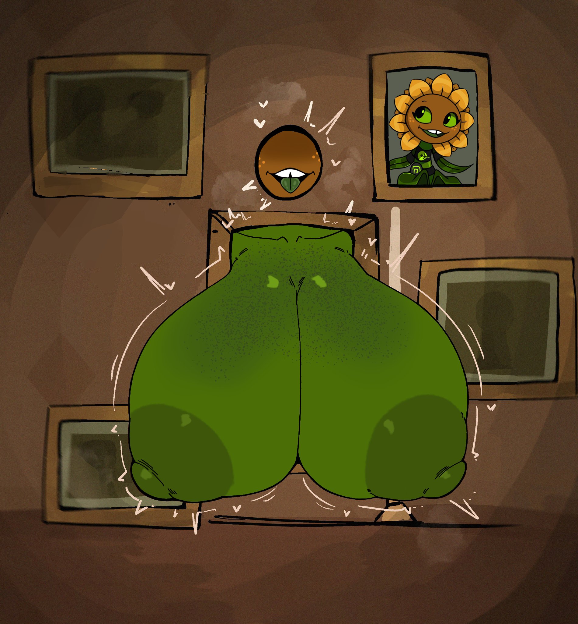 1girls, 2026, anthro, anthro on anthro, areola, big areola, big breasts, big nipples, breasts, breasts focus, breasts through wall, electronic arts, female, flora fauna, gigantic breasts, glory hole, glory wall, gonzalo costa, green body, green skin, huge areola, huge breasts, huge nipples, hyper, hyper breasts, josebonn, leaf, nipples, oc, original character, petals, plant, plant girl, plant humanoid, plantie, plants vs zombies, plants vs. zombies, popcap, popcap games, pvz, sunflower, through wall, tongue, tongue out, video game, video game character, yellow hair