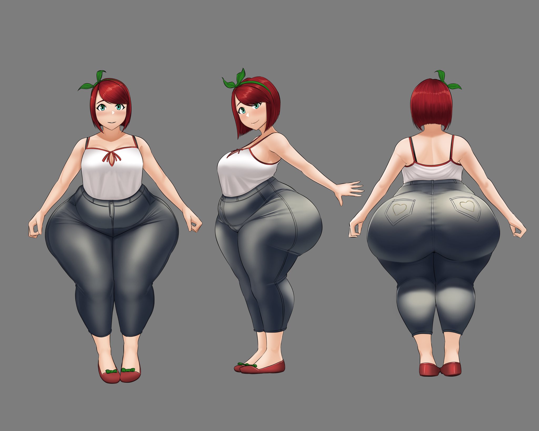 1girls, ass, bottom heavy, breasts, chubby, dalgi (toroboro), female, female only, huge ass, overweight, overweight female, solo, thick thighs, toroboro, wide hips