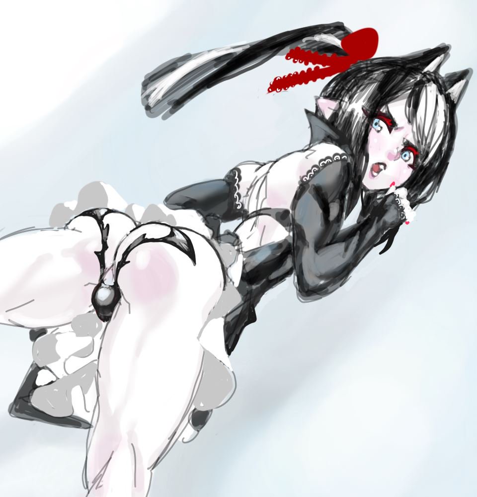 1boy 2019 androgynous animal_ears ass backsack balls_in_panties cat_ears crossdressing dress eyeshadow femboy goth gothic_lolita lipstick makeup male male_only nail_polish panty_bulge penis_under_dress pointy_ears presenting presenting_ass presenting_hindquarters solo ziroko