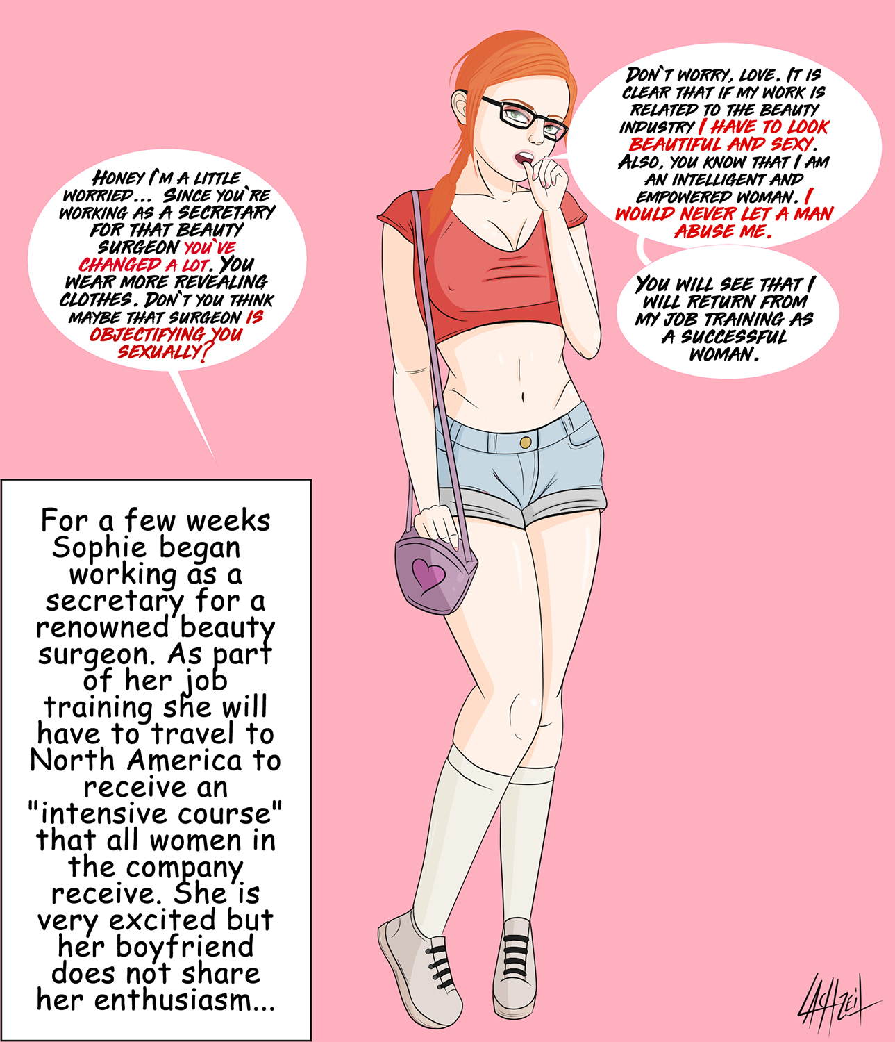 eyewear, glasses, lachzeit, misogyny, nerd, pale skin, red hair, skinny, teenager