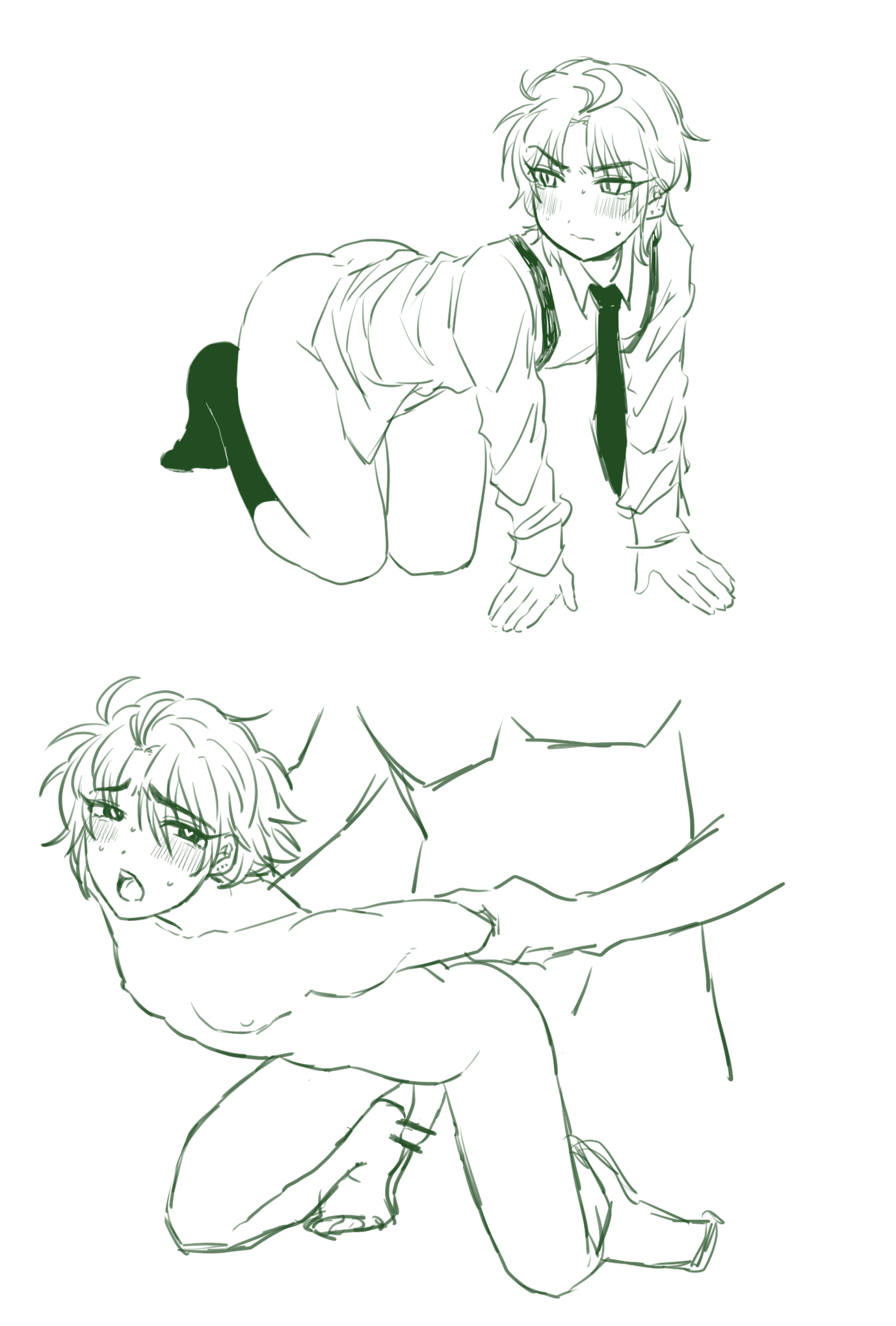 2boys, bottomless, brat, dio brando, femboy, gay, gay domination, gay sex, jojo's bizarre adventure, long hair, male, male penetrating male, older male and younger male, on all fours, phantom blood, socks, unseen male face, yaoi, young male
