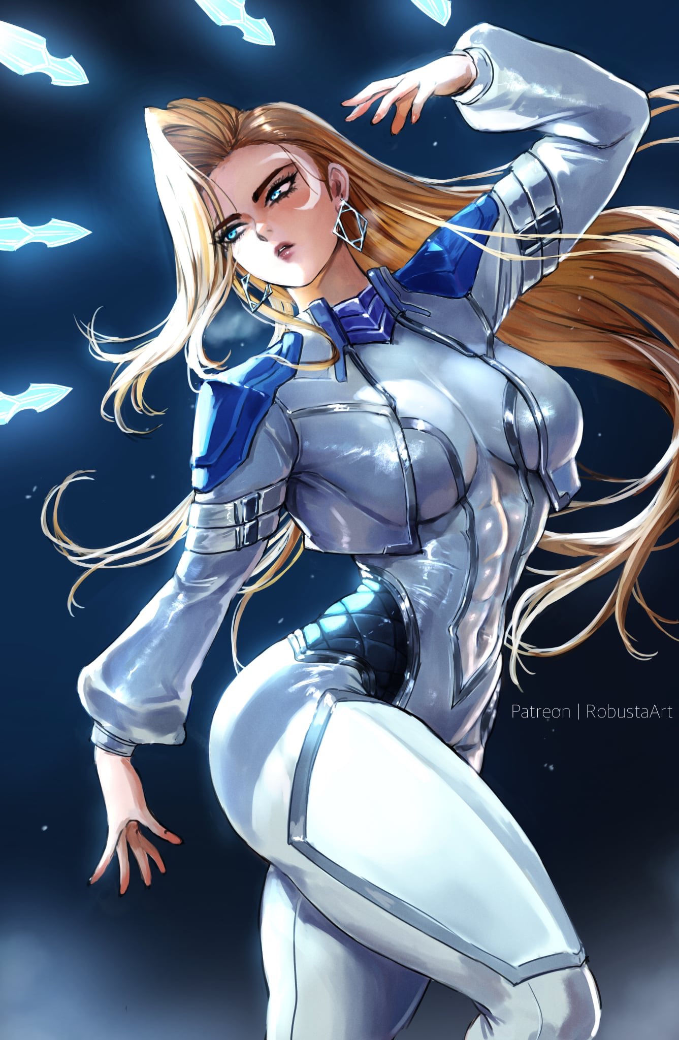 1girls, 2d, abs, ass, big ass, big breasts, blonde hair, breasts, cloak and dagger, dagger (marvel rivals), dagger (marvel), female, female only, marvel, marvel comics, marvel rivals, robustaart, skin tight, skindentation, tandy bowen, thick thighs