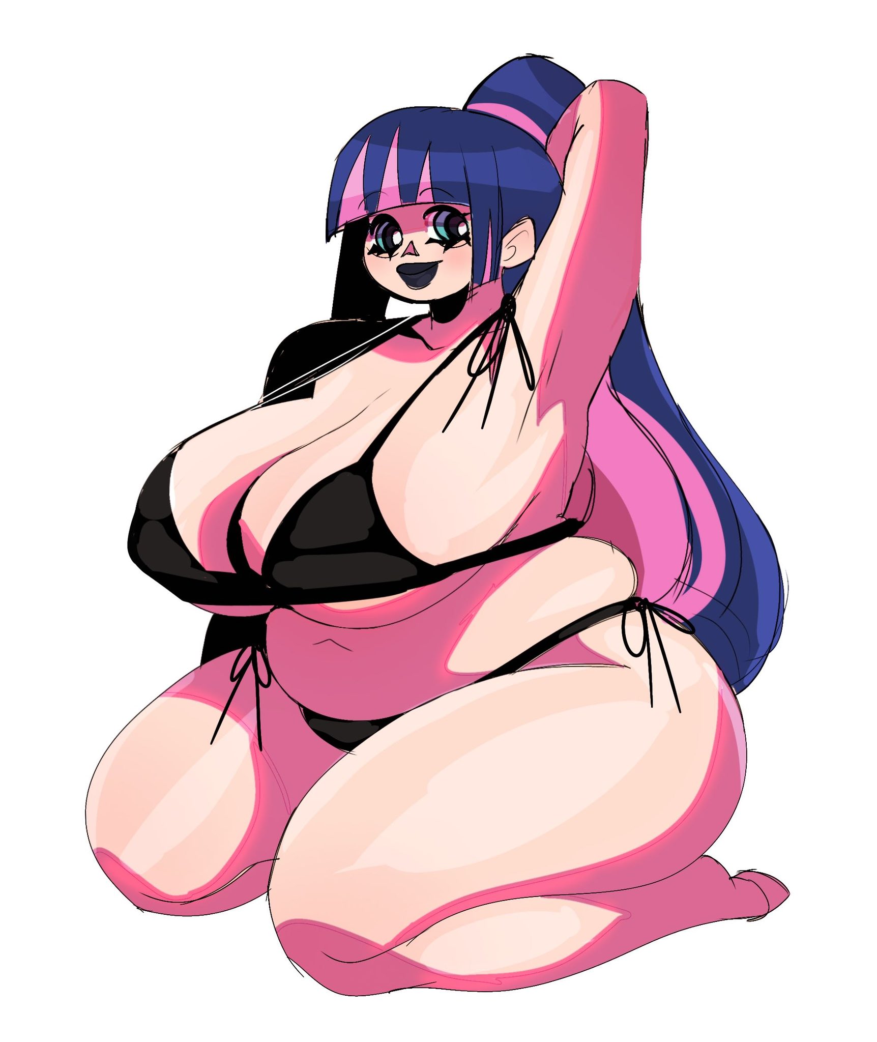 1girls, artiah669, bbw, big breasts, bikini, breasts, chubby, chubby female, female, fleshpie669, huge breasts, light skin, light-skinned female, micro bikini, panty & stocking with garterbelt, stocking anarchy, thick thighs