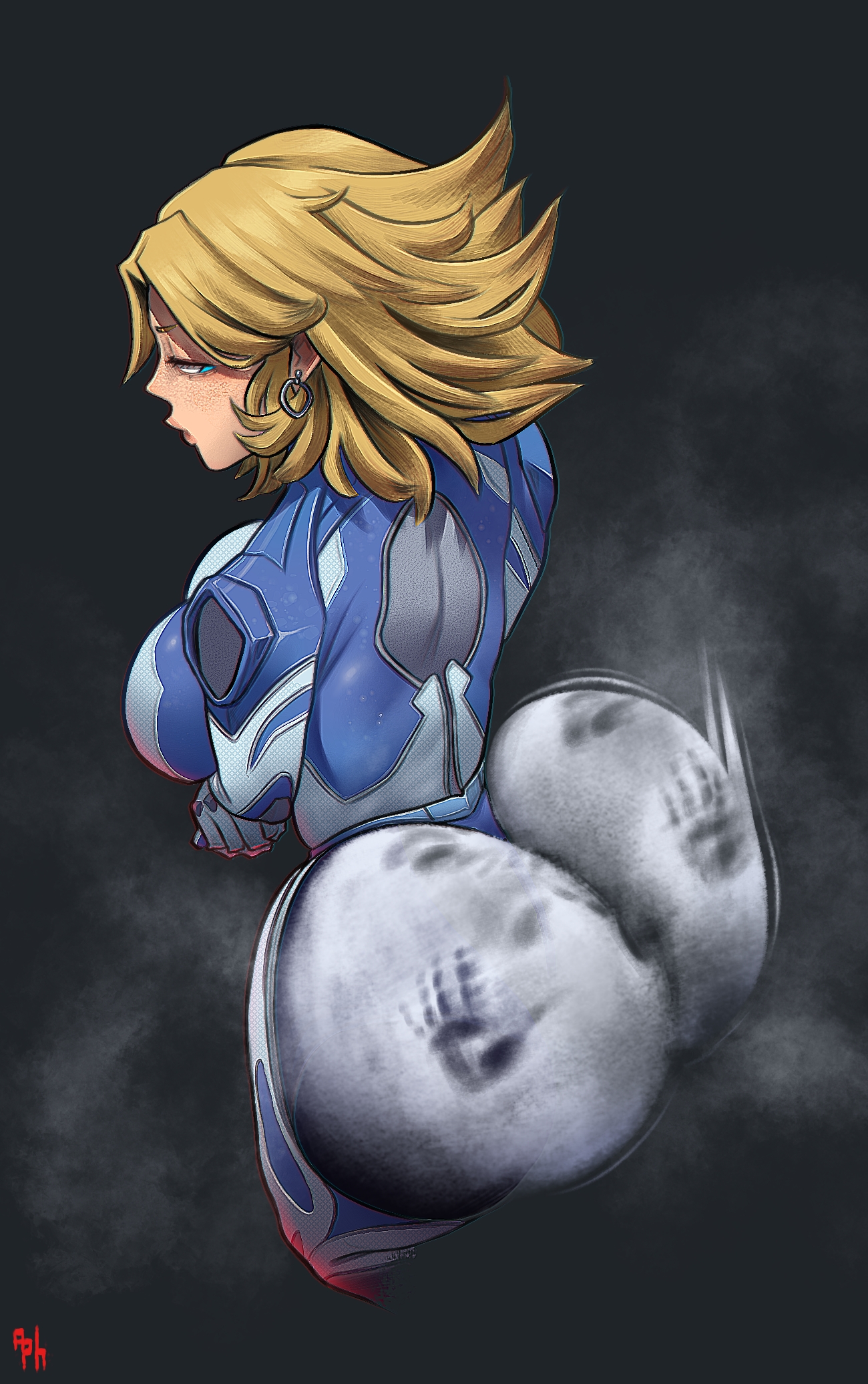 1girls, 2025, 2d, 2d (artwork), aphrodos, ass, ass focus, big ass, big breasts, big butt, blonde hair, blue eyes, breasts, bubble butt, curvaceous, curvy, curvy figure, ear piercing, earrings, fat ass, fat butt, female, female only, giant ass, giant butt, gigantic ass, gigantic butt, huge ass, huge butt, hyper, hyper ass, invisible woman, invisible woman (marvel rivals), large ass, large butt, light skin, light-skinned female, looking back, looking down, marvel, marvel comics, marvel rivals, plump, plump ass, shiny ass, shiny butt, shiny hair, shiny skin, short hair, slap mark, solo, solo female, solo focus, sue storm, tight bodysuit, tight clothes, tight clothing, yellow hair