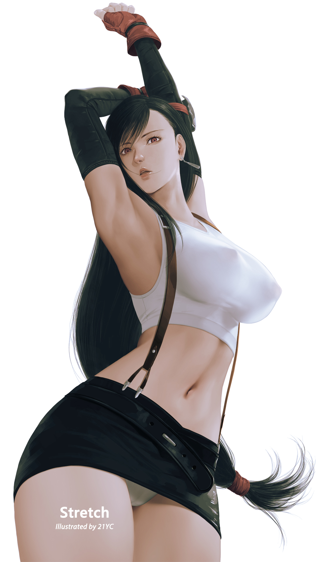 1girls, 21yc, big breasts, breasts, cleavage, erect nipples, female, female only, final fantasy, final fantasy vii, large breasts, nipples, panties, solo, tifa lockhart