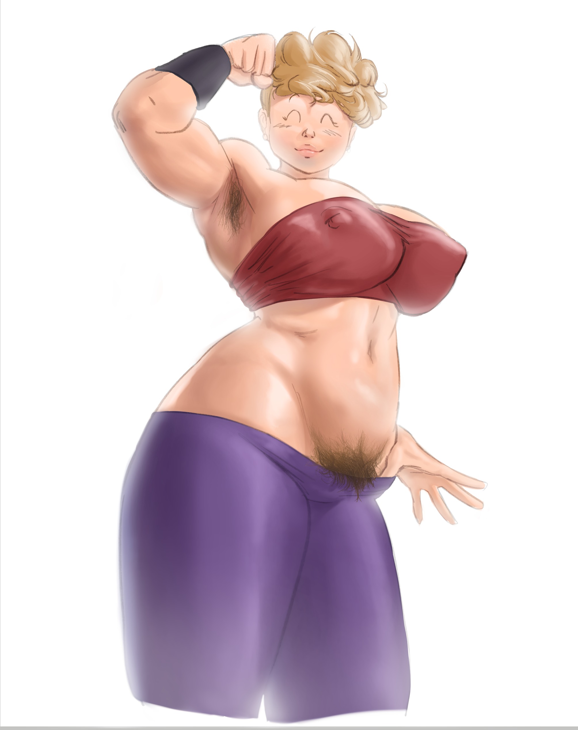armpit hair, breasts, busty, caulifla (cosplay), cosplay, dragon ball, dragon ball super, female, female armpit hair, gilf, milf, panchy, panchy (dragon ball), panchy briefs, pubic hair