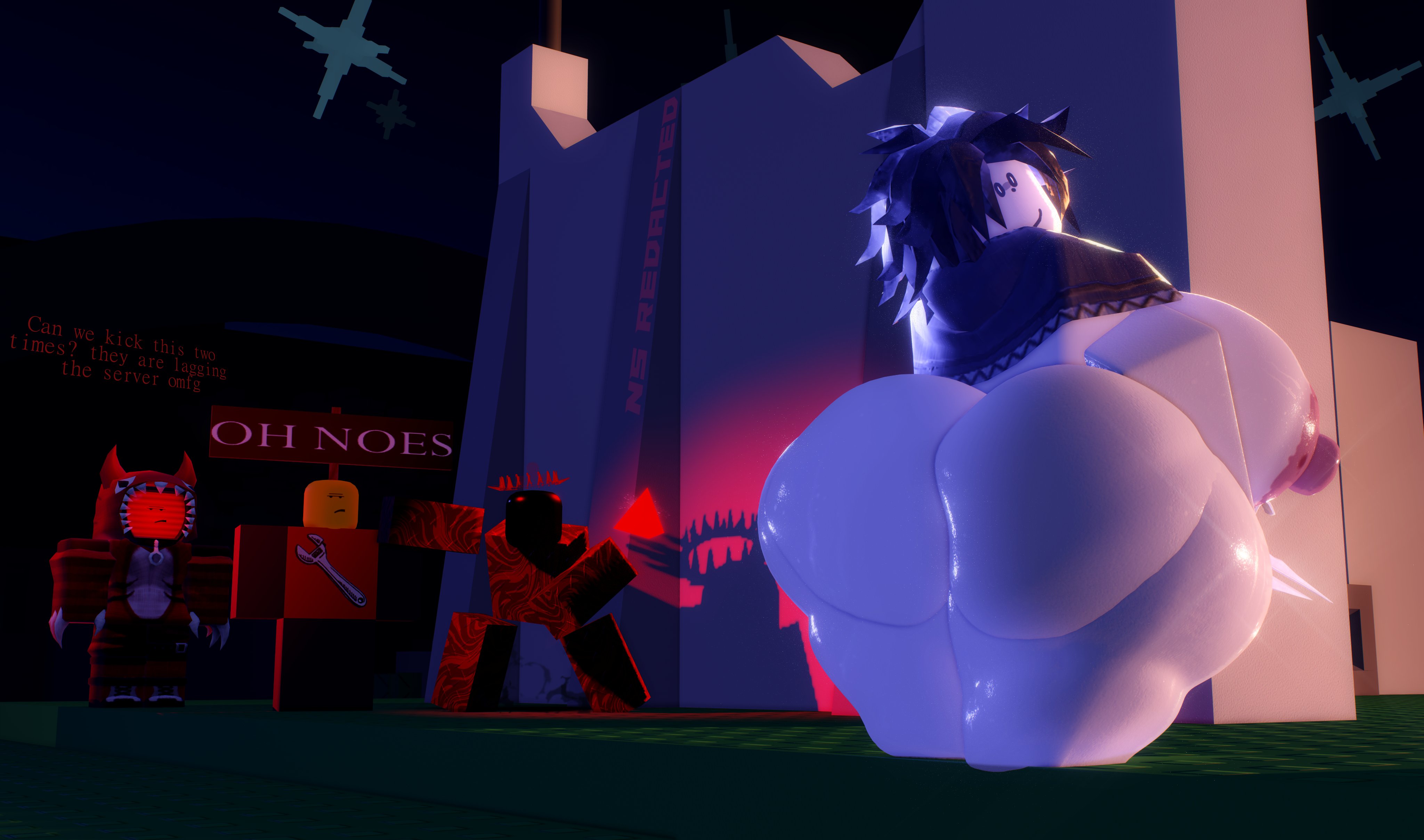 1girls, 3d, background character, big ass, big breasts, drako veeronica, forsaken (roblox), noli (forsaken), ns redacted, roblox, robloxian, tagme, two time, veeronica