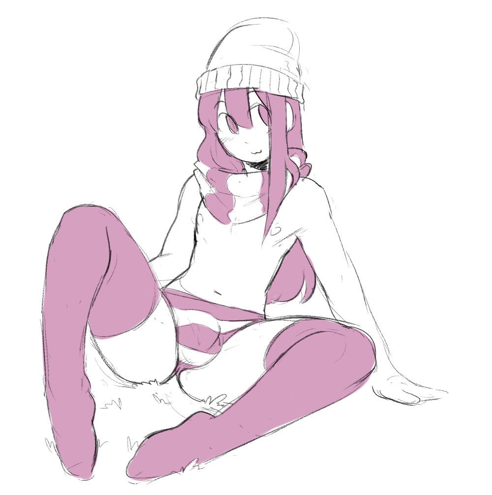 :3, 1boy, 2016, areolae, balls, balls in panties, bulge, chubbuppy, crossdressing, femboy, girly, long hair, male, male only, navel, nipples, penis, penis in panties, shoripurin, solo, thigh highs, trap