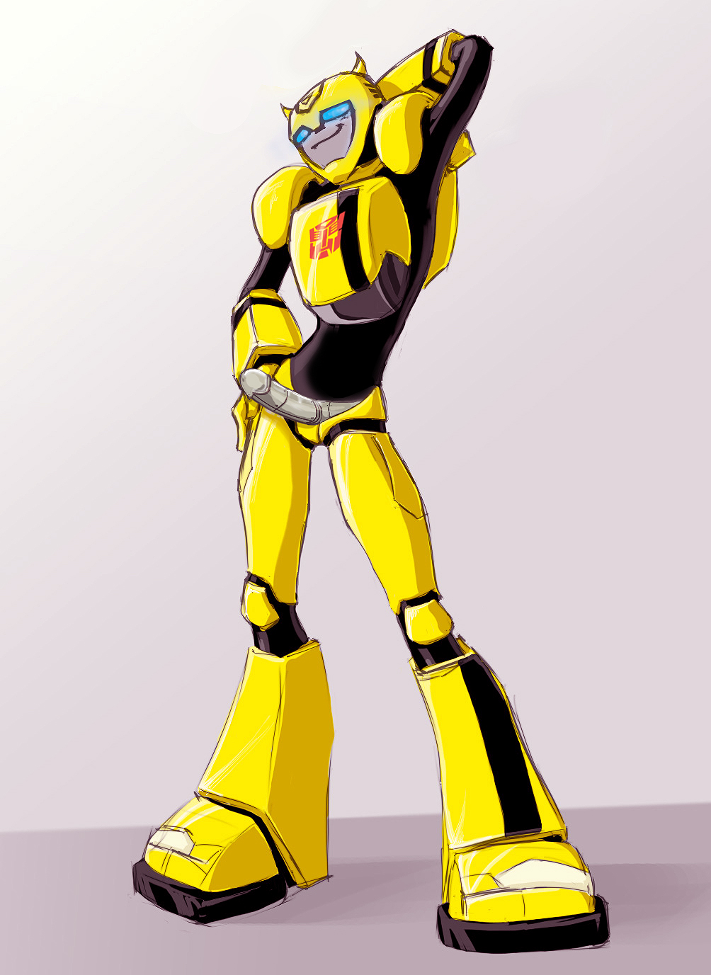 1boy 2d bumblebee bumblebee_(transformers) male_only penis robot solo tagme transformers transformers_animated white_background