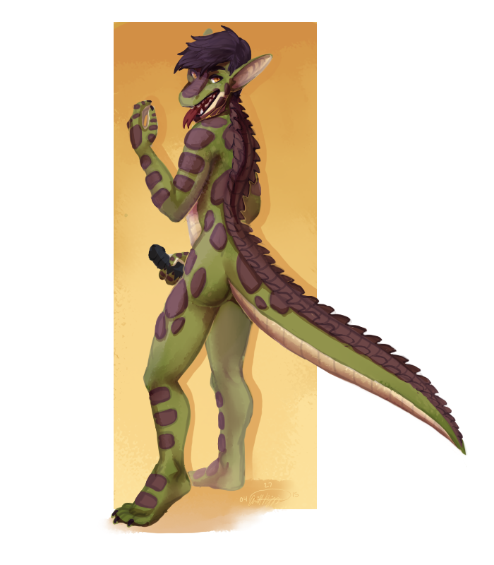 1boy anthro blase crocodile erection hair iflops lizard looking_at_viewer male male_only open_mouth penis plates reptile scales scalie solo tongue tongue_out