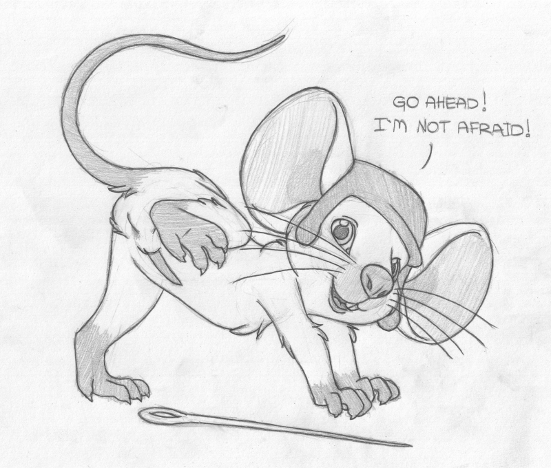 anthro despereaux english_text furry male male_only mizzyam mouse needle sewing_needle tagme the_tale_of_despereaux