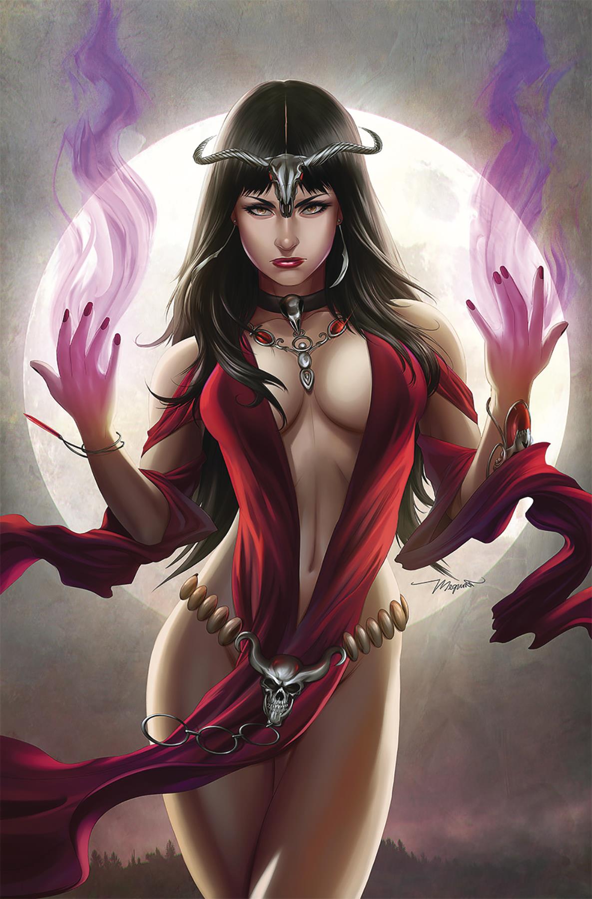 1girls angry arm_guard bangs belt big_breasts black_collar black_hair bracelet bracelets breasts busty cleavage collar comic_cover crown dress earrings female female_only glare grimm_fairy_tales_(comic) large_breasts lipstick long_hair looking_at_viewer magic meguro_(jorge_pessanha) nail_polish necklace official_art pinup red_dress red_lips red_lipstick red_nail_polish red_nails signature solo sorceress the_empress_(zenescope) thighs tiara yellow_belt yellow_eyes zenescope zenescope_entertainment