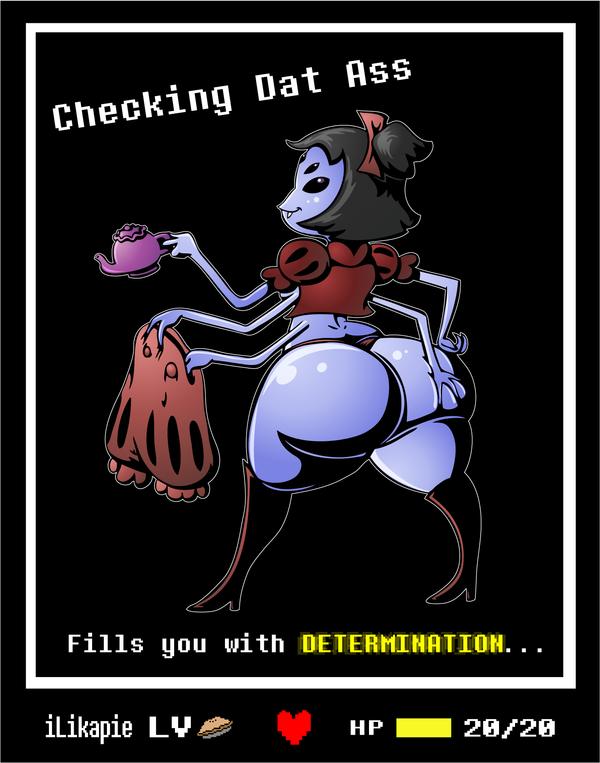 1girls, 6 arms, ass, ass focus, ass squeeze, big ass, black sclera, female, female only, ilikapie, muffet, multi arm, multi limb, undertale