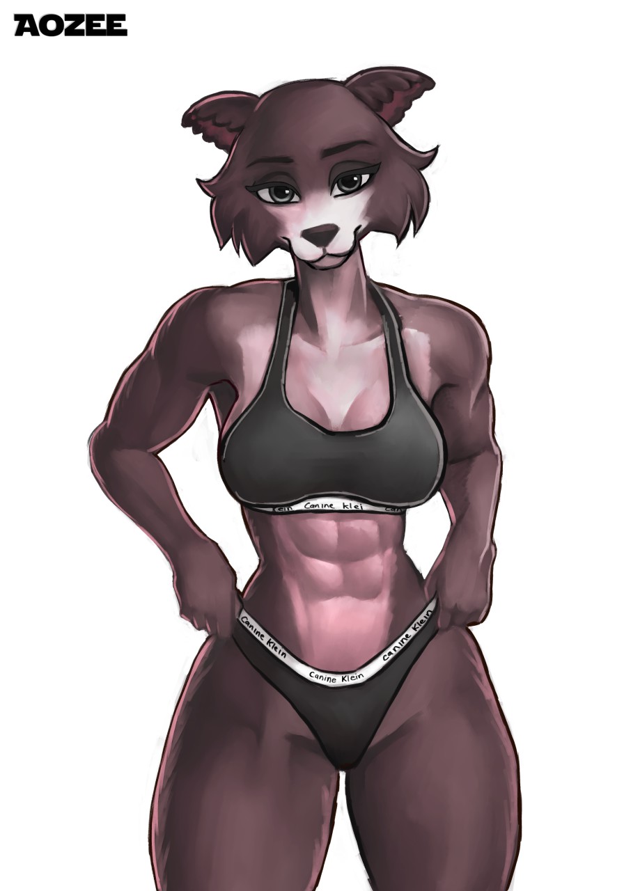 2020 abs amile animal_humanoid anthro anthro_only aozee artist_name athletic athletic_female beastars black_nose black_pupils breasts canine canine_humanoid eyebrows eyelashes female female_only fully_clothed furry furry_female furry_only grey_body grey_eyes juno_(beastars) looking_at_viewer mammal no_humans pulling_panties smiling_at_viewer solo solo_female sports_bra tagme white_background white_body white_sclera wolf wolf_humanoid