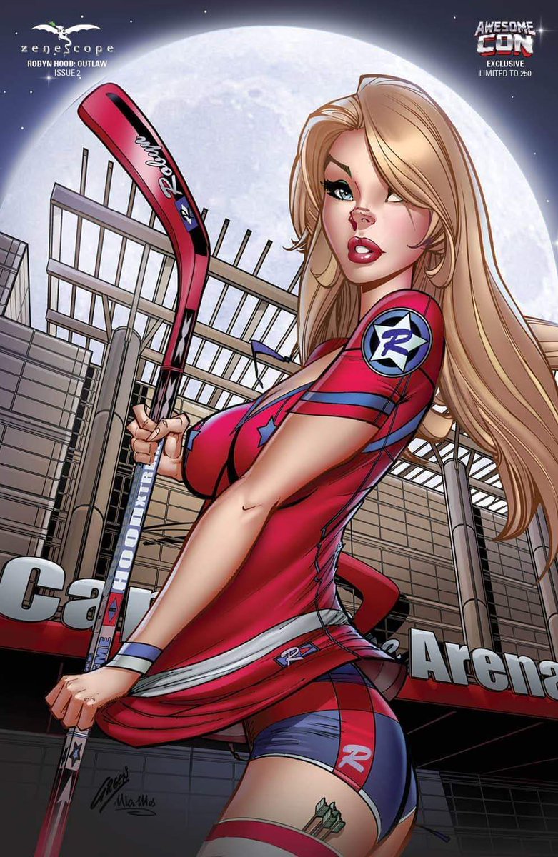 1girls alternate_costume ass big_breasts blonde_hair blue_eye blue_panties blue_shorts bracelet breasts busty collaboration comic_cover eye_contact female female_only flag from_side glowing_eye grimm_fairy_tales_(comic) hair_over_one_eye hockey hockey_stick holding large_breasts lipstick long_hair looking_at_viewer official_art panties paul_green pinup red_lips red_lipstick red_shirt robyn_hood robyn_locksley shirt shorts signature smile solo sports striped_thighhighs text thighhighs ula_mos washington_capitals watermark yellow_eye zenescope zenescope_entertainment