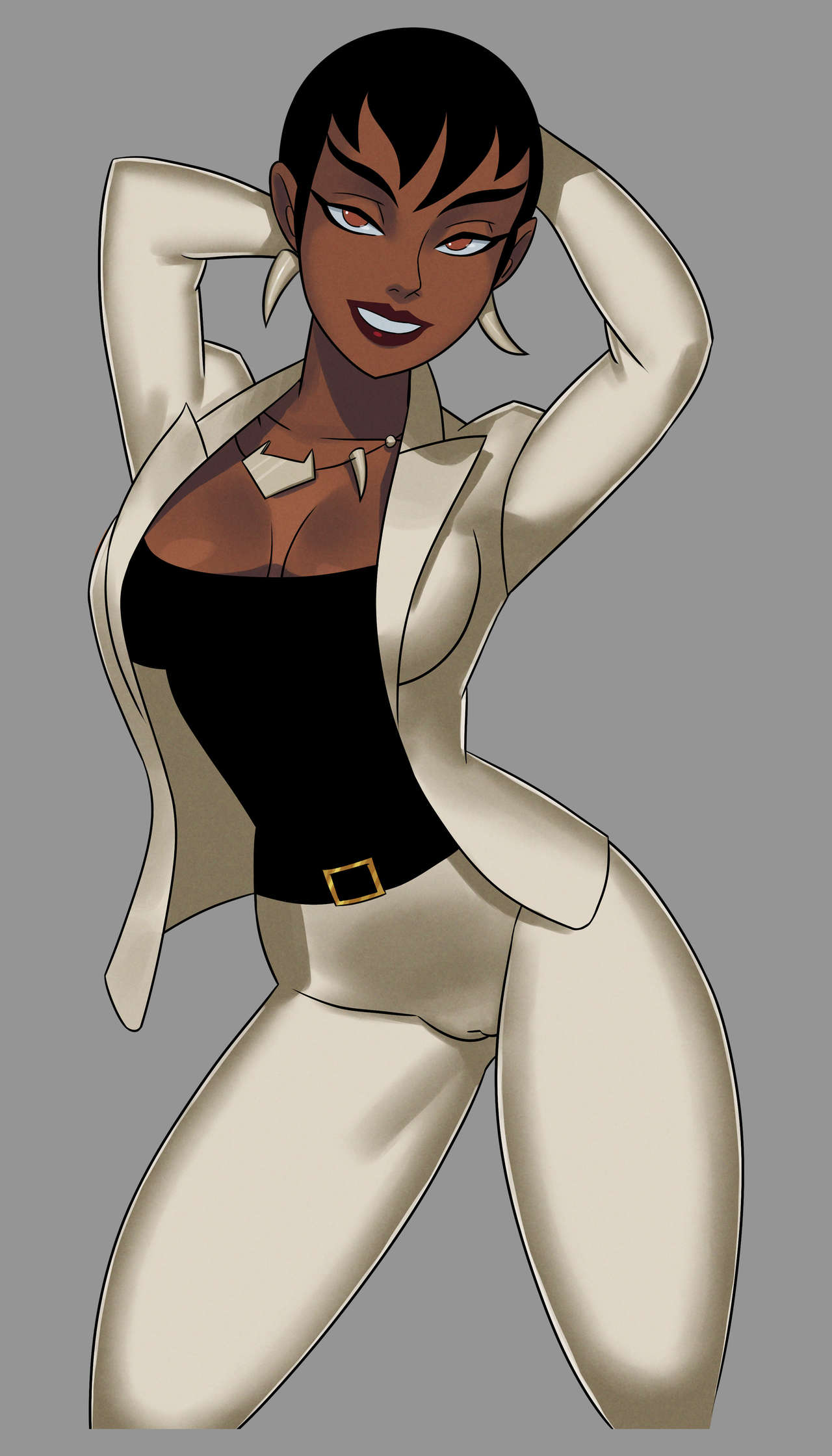 ass, big breasts, black female, black hair, blazer, breasts, brown eyes, business suit, business woman, busty, cleavage, dark skin, dark-skinned female, dc, dc comics, female, female focus, hourglass figure, large breasts, lipstick, mari jiwe mccabe, mari mccabe, office, office lady, pants, pussy, sex, short hair, suit, sunsetriders7, tagme, thick thighs, vagina, vixen (dc), wide hips