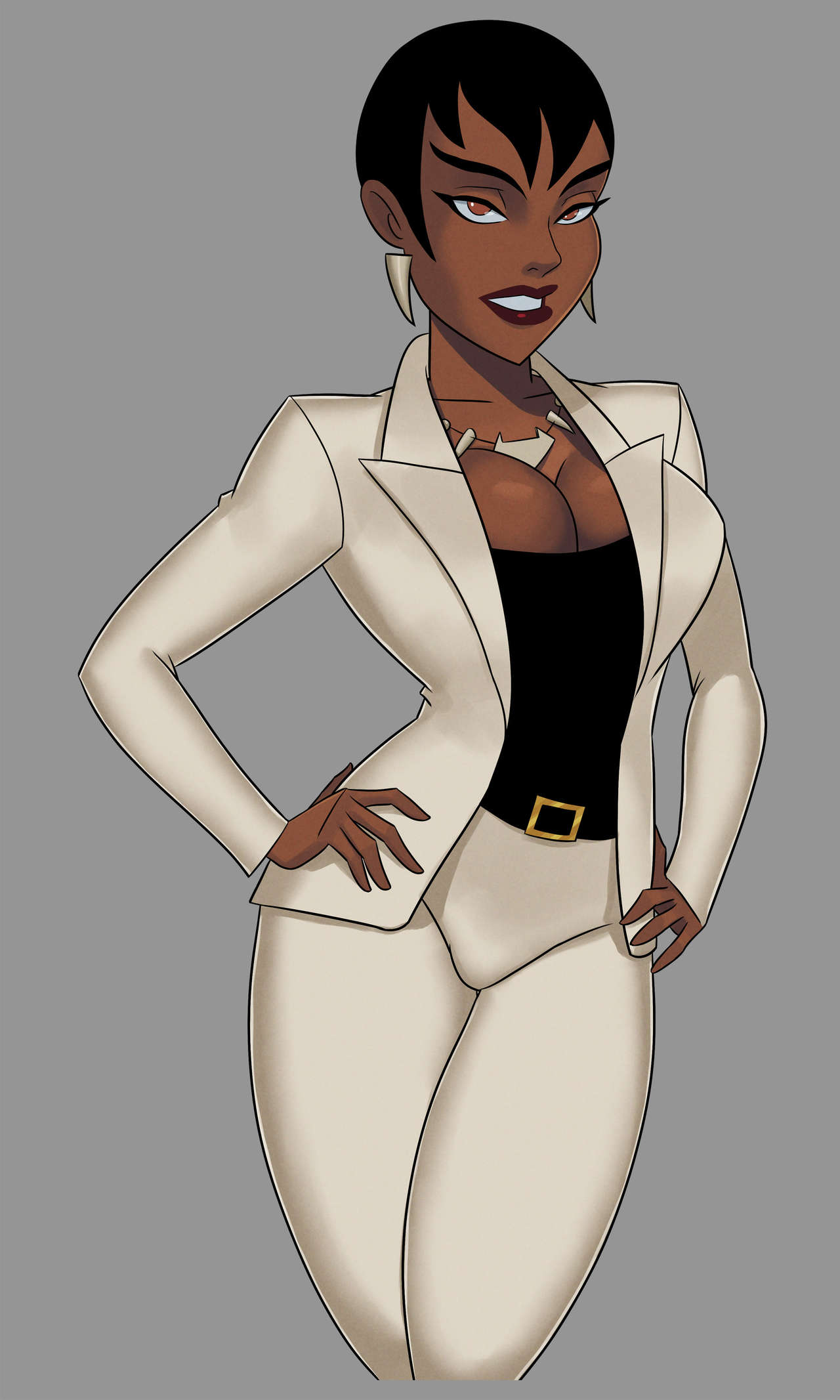 ass, big breasts, black female, black hair, blazer, breasts, brown eyes, business suit, business woman, busty, cleavage, dark skin, dark-skinned female, dc, dc comics, female, female focus, hourglass figure, large breasts, lipstick, mari jiwe mccabe, mari mccabe, office, office lady, pants, pussy, sex, short hair, suit, sunsetriders7, tagme, thick thighs, vagina, vixen (dc), wide hips