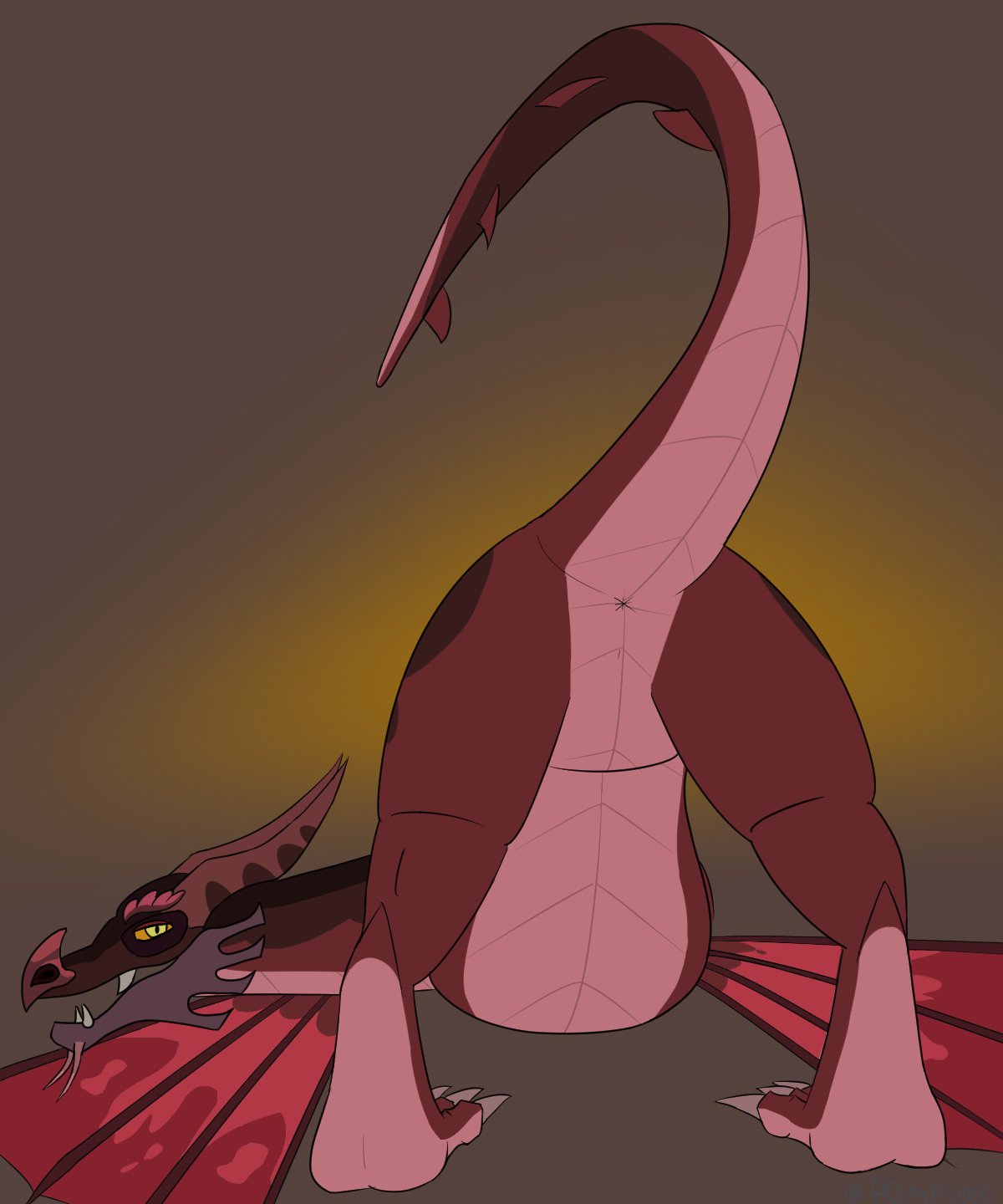 2019 ass ass_up balthromaw dragon male male_only open_mouth presenting presenting_hindquarters rick_and_morty scalie simple_background solo wings