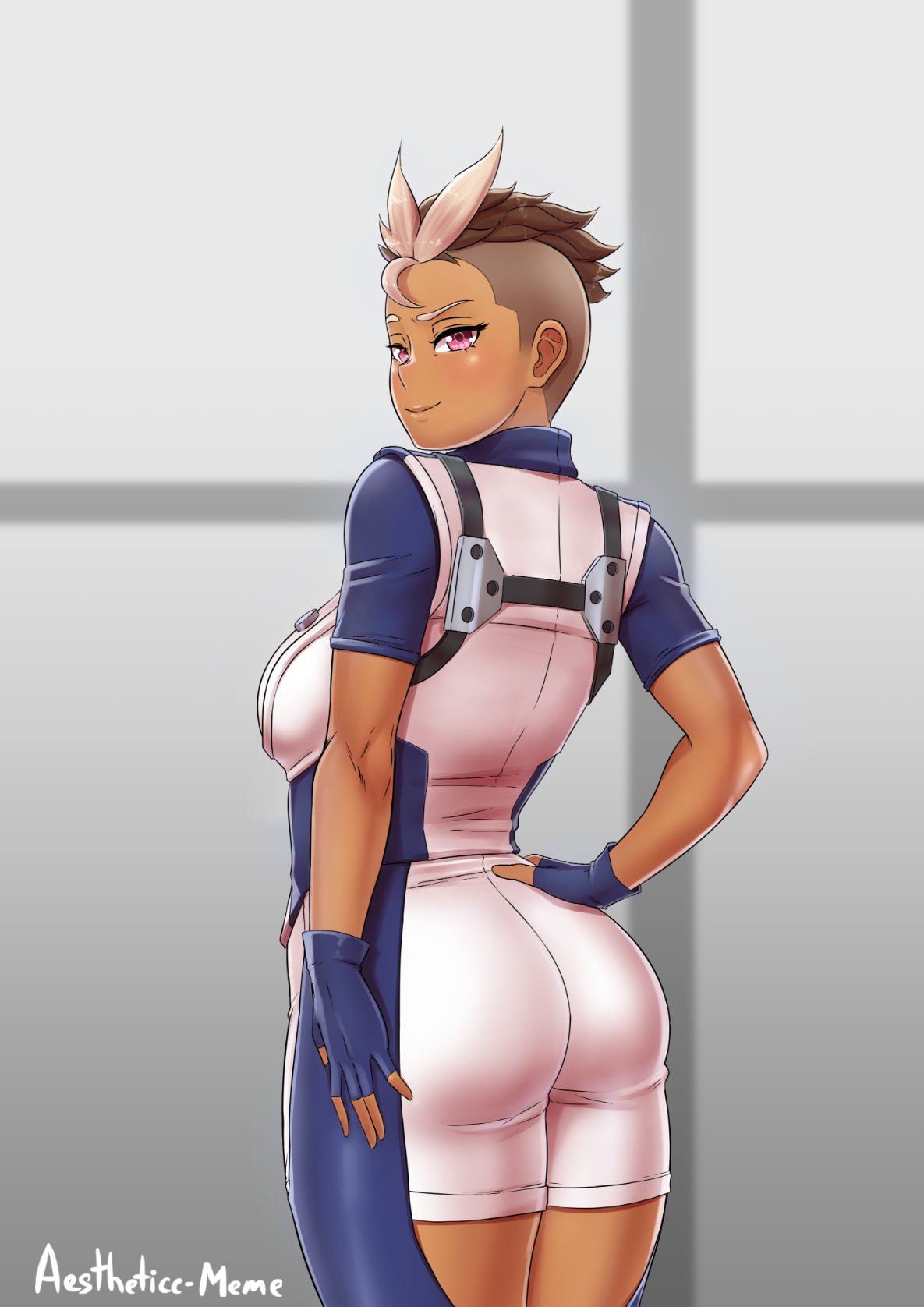 1girls, aestheticc-meme, ass, breasts, female, female only, harriet bree, muscles, muscular, muscular female, rwby, solo