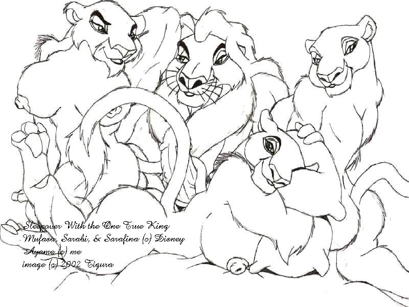 2002 disney fan_character monochrome mufasa nipples sarabi sarafina the_lion_king tigura