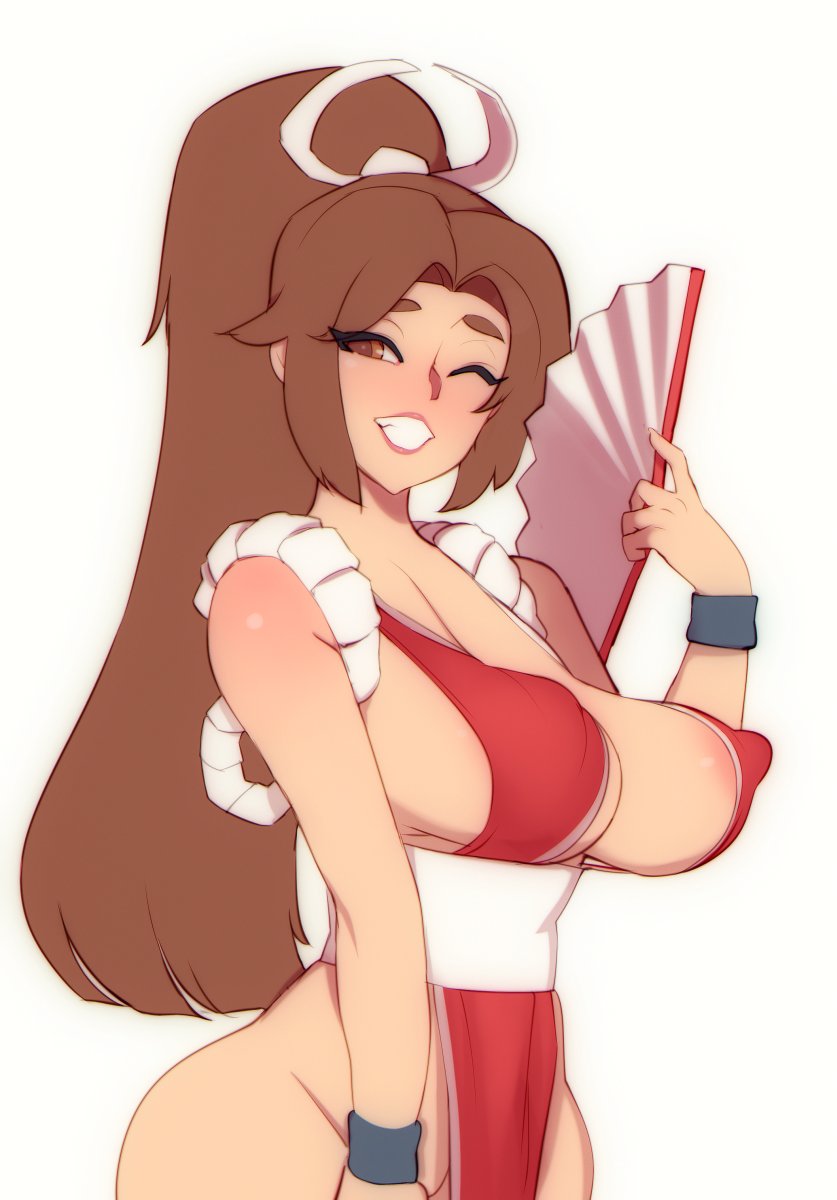 1girls, big breasts, breasts, cleavage, doxy, erect nipples, fatal fury, female, female only, japanese clothes, king of fighters, large breasts, looking at viewer, mai shiranui, ninja, nipple bulge, nipples, nipples visible through clothing, snk, solo