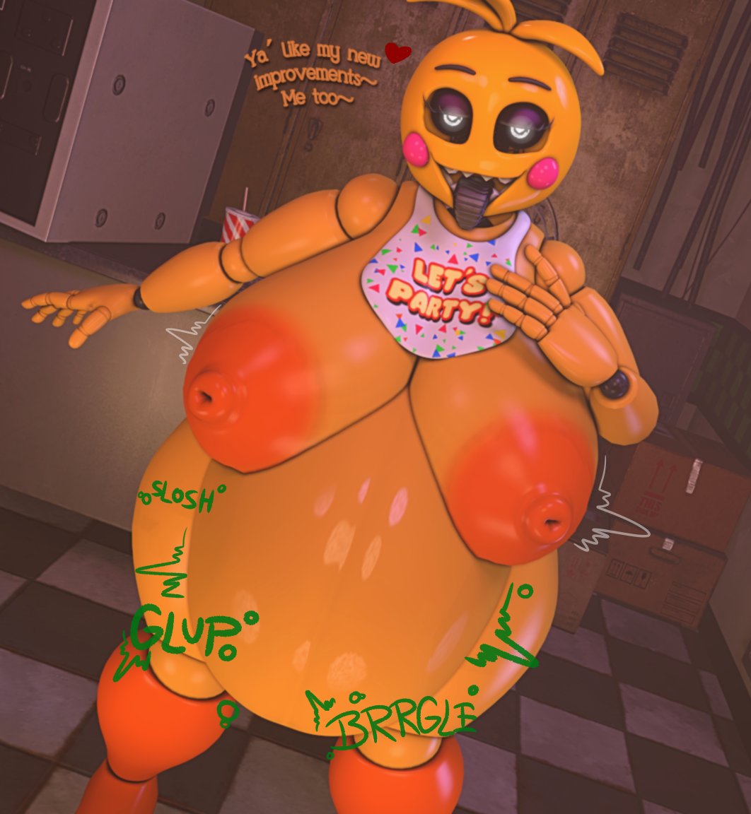 1girls, animatronic, animatronic female, belly, belly bulge, big belly, big belly bulge, big breasts, bigger female, breasts, female, female focus, five nights at freddy's, five nights at freddy's 2, furry, furry female, furry pred, human prey, hyper, hyper belly, hyper breasts, hyper thighs, large boobs, large breasts, larger female, oral vore, soft vore, toy chica (fnaf), vore, vore belly, vorthomas82
