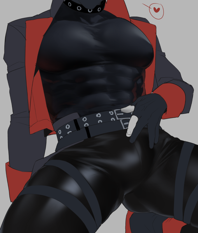 13 thirteen, 1boy, abs, anime style, belt, bitch boy, bulge, compass (game), gay, heart, heart symbol, hekigo, himbo, hood, idk what to tag it, jacket, male, male only, mask, masked, masked male, muscular, muscular male, pecs, sexy pose, solo, solo focus, solo male, straps, tagme, white skin, yaoi