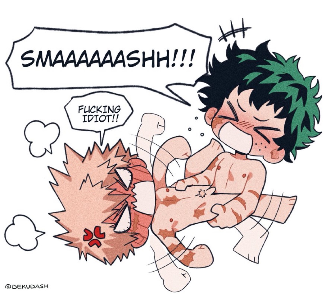 2025, 2boys, anal, anal sex, angry, angry expression, angry face, annoyed, annoyed expression, ass, bakugou katsuki, blonde hair, blonde pubic hair, blush, blush lines, boku no hero academia, chibi, closed eyes, completely naked, completely naked male, completely nude, completely nude male, cute, deku, dekudash, dialogue, doodle, english text, freckles, gay, gay sex, green hair, izuku midoriya, joke, joke art, katsuki bakugou, male, male only, male penetrating, male/male, meme, midoriya izuku, my hero academia, naked, naked male, nipples, nude, nude male, scar, scar on face, scars, scars all over, sex, silly, spiky hair, tsundere, wholesome, yaoi, yelling