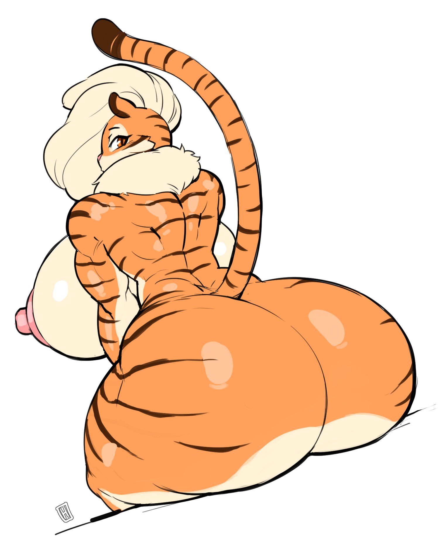 1girls, anthro, areolae, ass, ass crack, breasts, butt crack, erect nipples, female, female only, furry, huge ass, huge breasts, hyper breasts, looking at viewer, looking back, nipples, nude, presenting, presenting hindquarters, solo, thehelmetguy