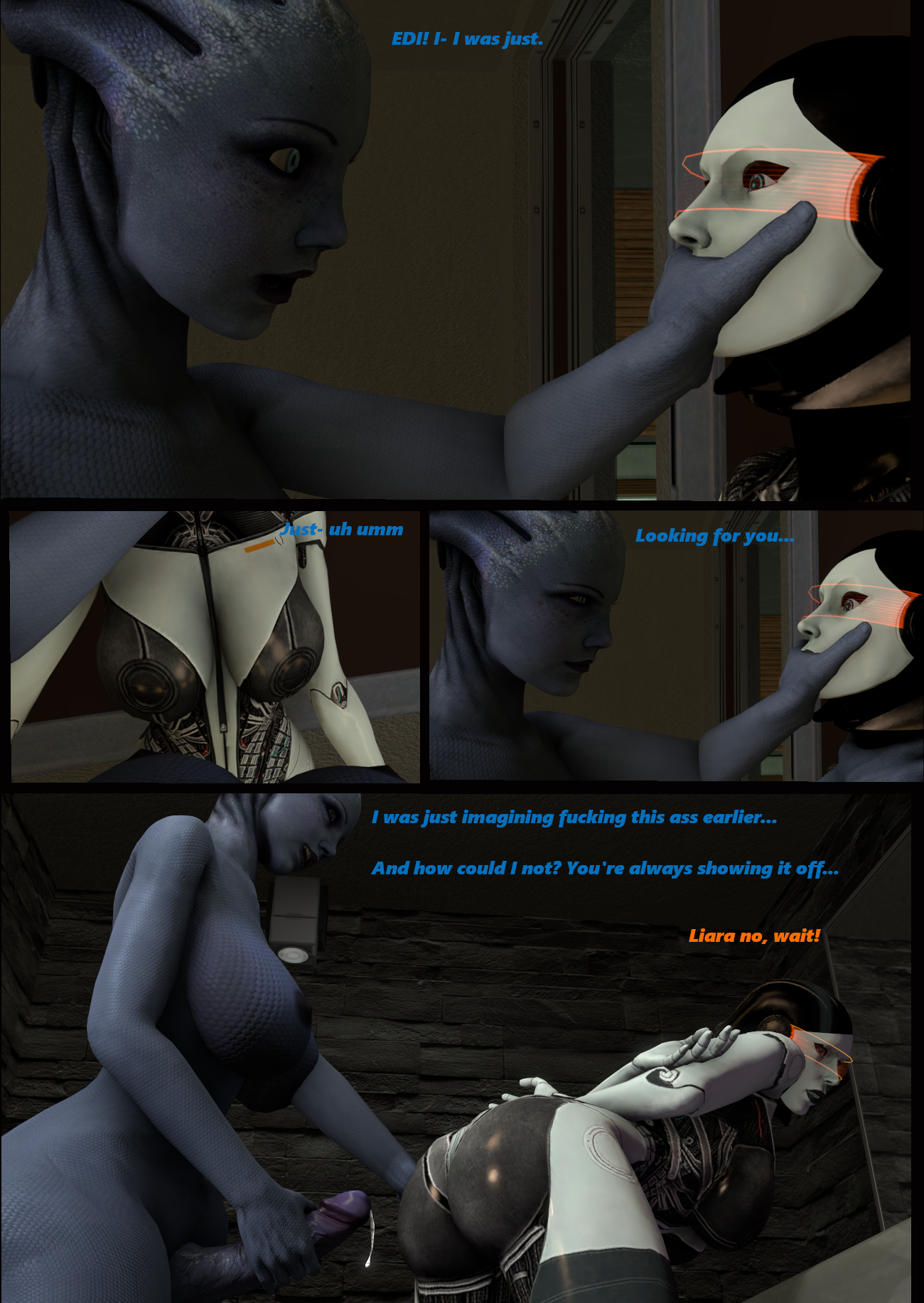 1futa, 1girls, 3d, age difference, alien, android, ass, bent over, big breasts, big penis, breasts, busty, caught, comic, completely nude, curvy, dialogue, dickgirl, edi, erect nipples, erection, female, femsub, fit, forced, from behind, futa on female, futadom, futanari, imminent rape, imminent sex, intersex, large breasts, liara t'soni, long penis, mass effect, naked, nipples, nude, penis, rape, red-tinted eyewear, source filmmaker, surprised, thick ass, thick penis, thick thighs, tinted eyewear, visor, wholeroastedchicken, wide hips