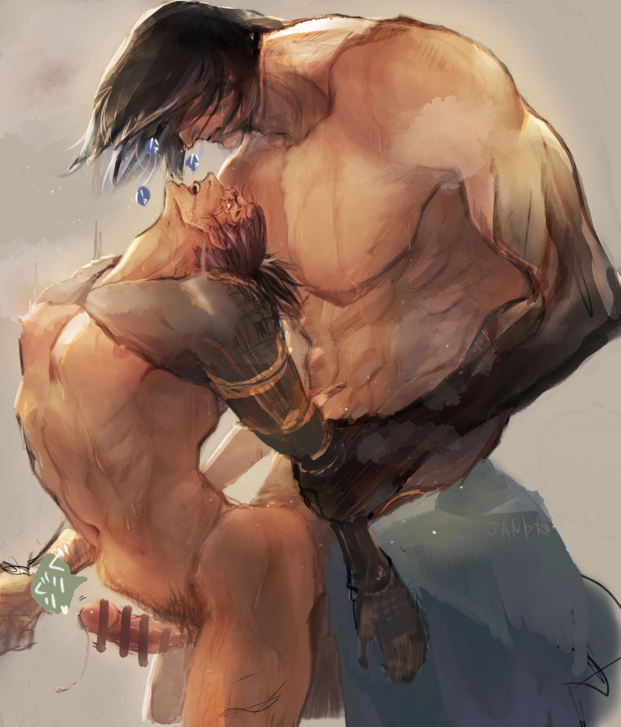 2boys anal anal_penetration arched_back big_dom_small_sub boy_rape crying cum drooling erect_nipples erection fromsoftware gay gay_domination genichiro_ashina head_back jandro jandro_amu large_penetration male male_nipples male_only mini_giant muscular penis pulling questionable_consent sekiro sekiro:_shadows_die_twice sex size_difference standing_sex stomach_bulge taken_from_behind wide_eyed wrist_grab yaoi