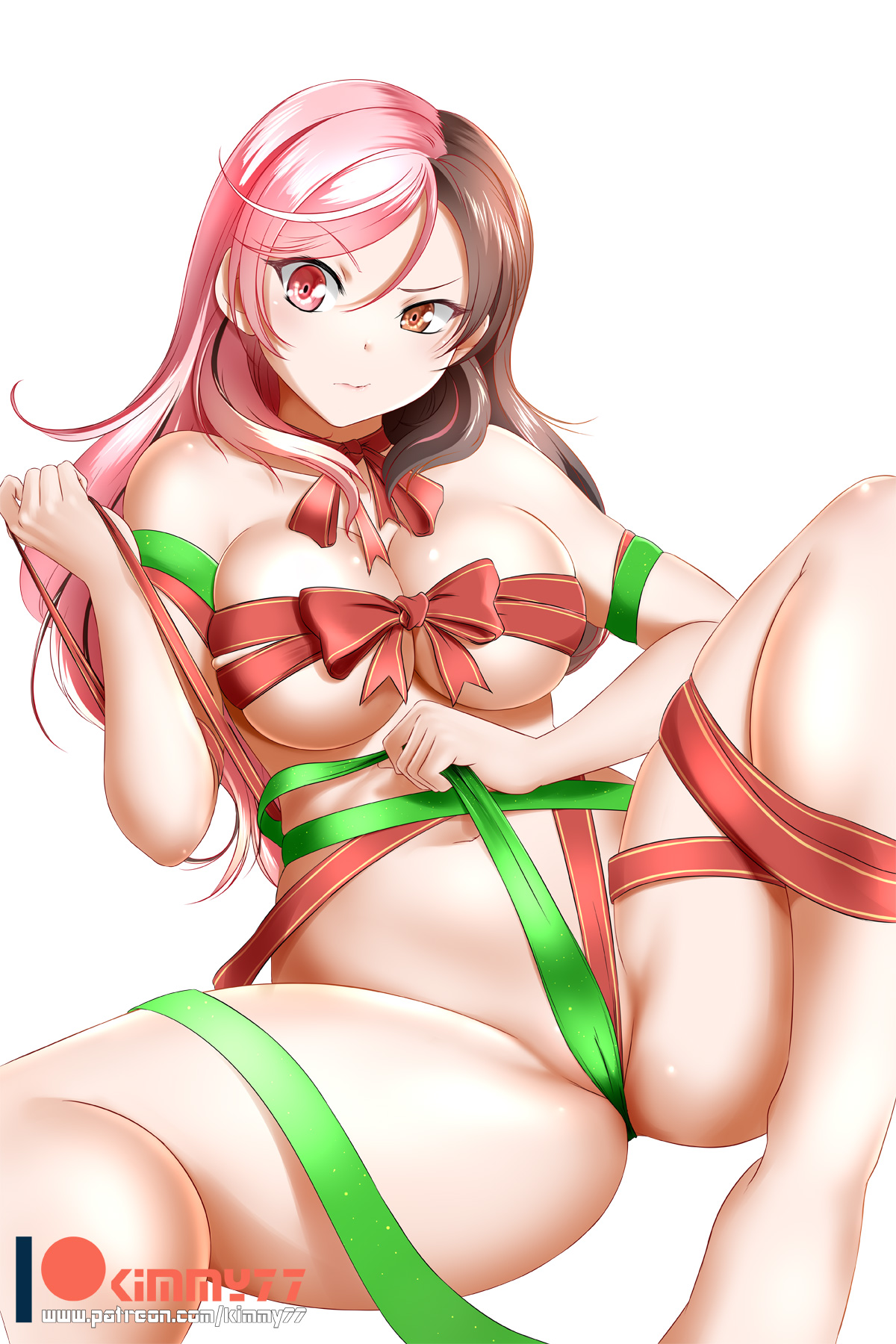 1girls, big breasts, breasts, cleavage, female, female only, kimmy77, large breasts, neo (rwby), rwby, solo, spread legs
