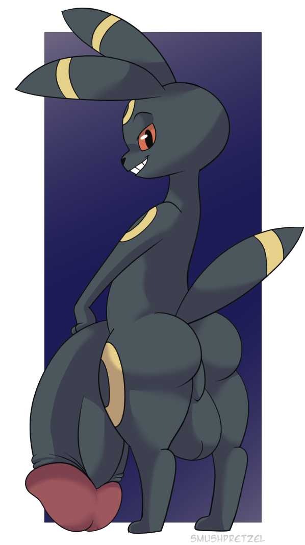 1boy anthro ass big_ass canine eeveelution furry hyper hyper_penis male_only mammal nintendo nude penis pokémon_(species) pokemon pokemon_(species) pokemon_gsc smushpretzel testicles text thick_thighs umbreon video_games watermark wide_hips