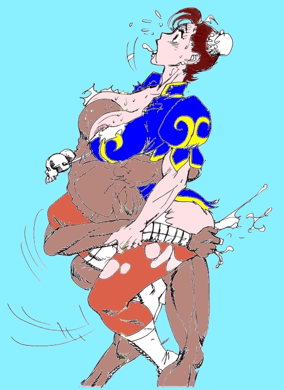 chun-li dark-skinned_male dark_skin dhalsim female human interracial male straight straight_hair street_fighter