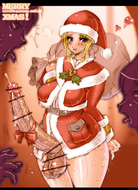 1futa bag balls blonde_hair blush breasts censored christmas cum ejaculation erection final_fantasy futa_only futanari hair hairy handsfree_ejaculation huge_cock hume intersex large_breasts long_hair penis pubic_hair sannengumi_kinpenisensei santa smile solo solo_futa sweat testicles veiny veiny_penis what