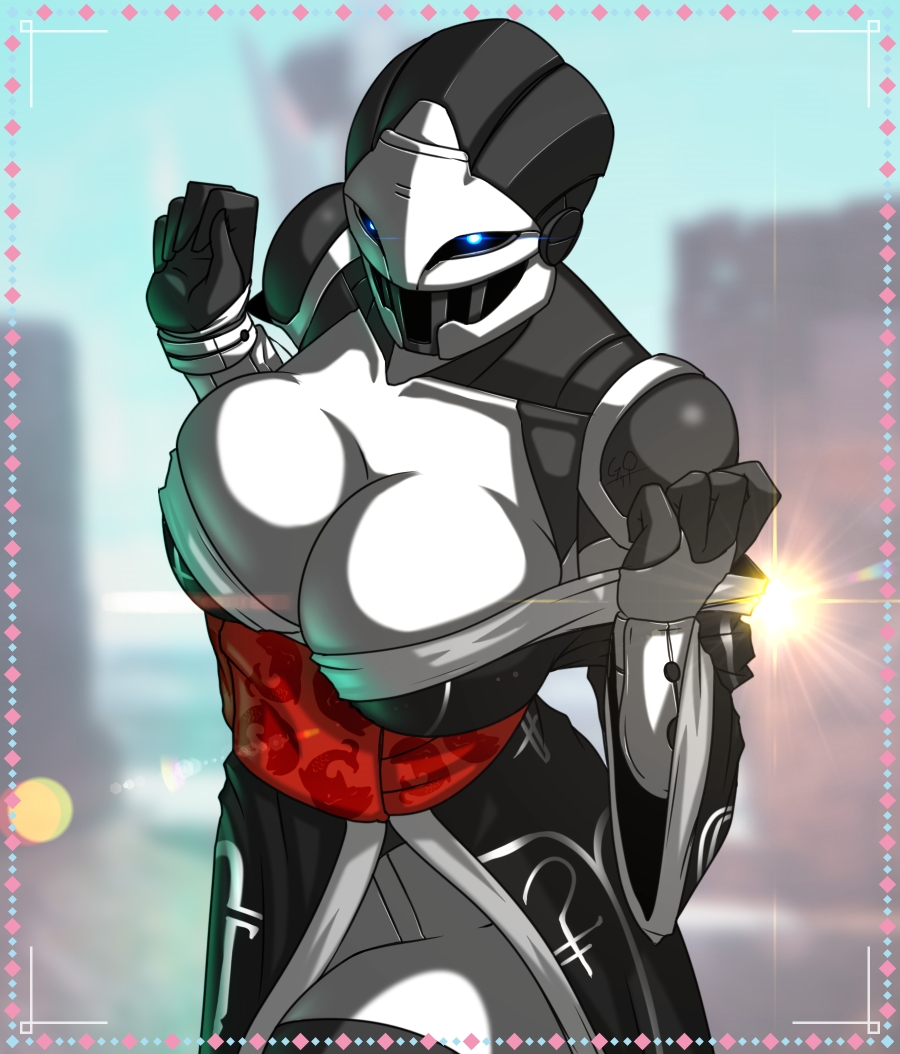 1girls, ada-1, blue eyes, breasts, clothed, clothing, destiny (game), exo, female, female only, gary-q, gynoid, kimono, robot, robot girl, solo, tagme