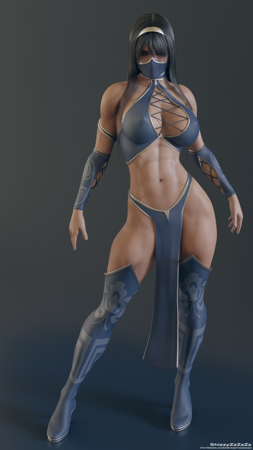 1girls, 3d, female, female only, kitana, kitana (mk9), loincloth, mortal kombat, pelvic curtain, shizzyzzzzzz, solo, solo female, tagme