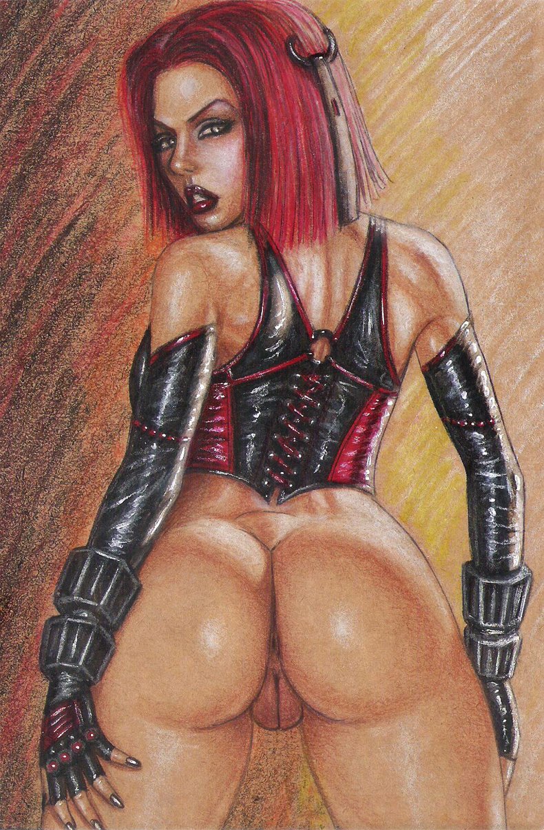 1girls, 2019, 5 fingers, anus, arm sleeves, armwear, ass, back view, bare shoulders, big ass, big butt, black gloves, bloodrayne, blue eyes, bottomless, bubble ass, bubble butt, clothed, clothing, corset, curvaceous, curvy, curvy body, curvy female, curvy figure, curvy hips, edithemad, eyebrows, eyelashes, eyeshadow, fat ass, fat butt, female, female focus, female only, fingerless gloves, genitals, gloves, hentai foundry, hourglass figure, huge ass, huge butt, humanoid, humanoid genitalia, humanoid hands, humanoid pussy, humanoid vagina, lipstick, long fingernails, looking at viewer, looking back, makeup, mascara, massive ass, massive butt, monster, monster girl, nail polish, pinup, pose, posing, pussy, rayne, red hair, red lipstick, redhead, round ass, round butt, short hair, solo, solo female, solo focus, standing, tagme, thick thighs, vagina, vampire, wide hips