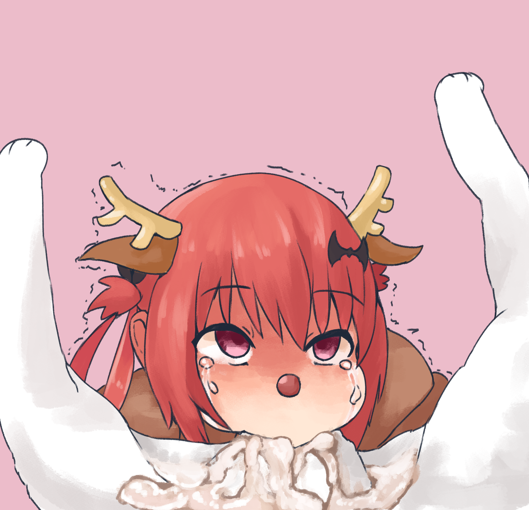 1boy, 1girls, canine, cum in mouth, deepthroat, fellatio, female, gabriel dropout, male, satanichia kurumizawa mcdowell, swallowing, zoophilia