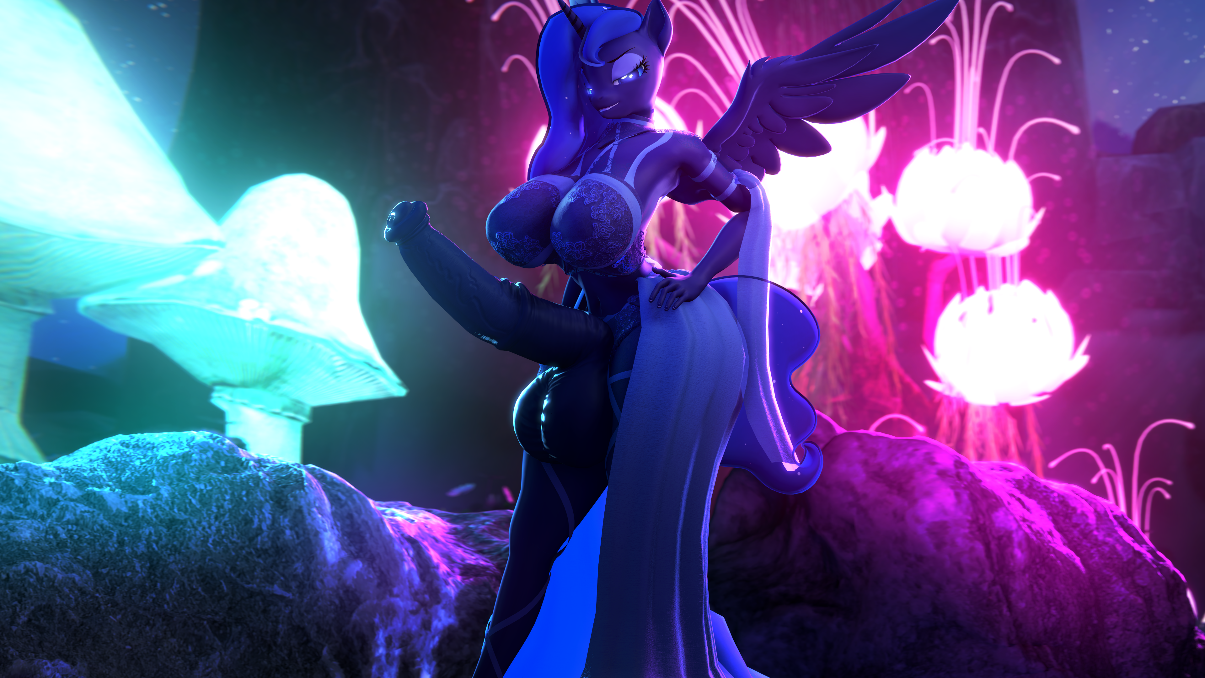 16:9, 3d, 4k, absurd res, alicorn, animal genitalia, animal penis, anthro, balls, big breasts, big penis, breasts, equid, equine, equine genitalia, equine penis, erection, friendship is magic, furry, futa only, futanari, hand on hip, hasbro, hi res, horn, horsecock, horsecock futa, huge cock, hyper, hyper balls, hyper genitalia, hyper penis, intersex, lunar57, mammal, my little pony, mythological creature, mythological equine, mythology, penis, princess luna (mlp), widescreen, wings