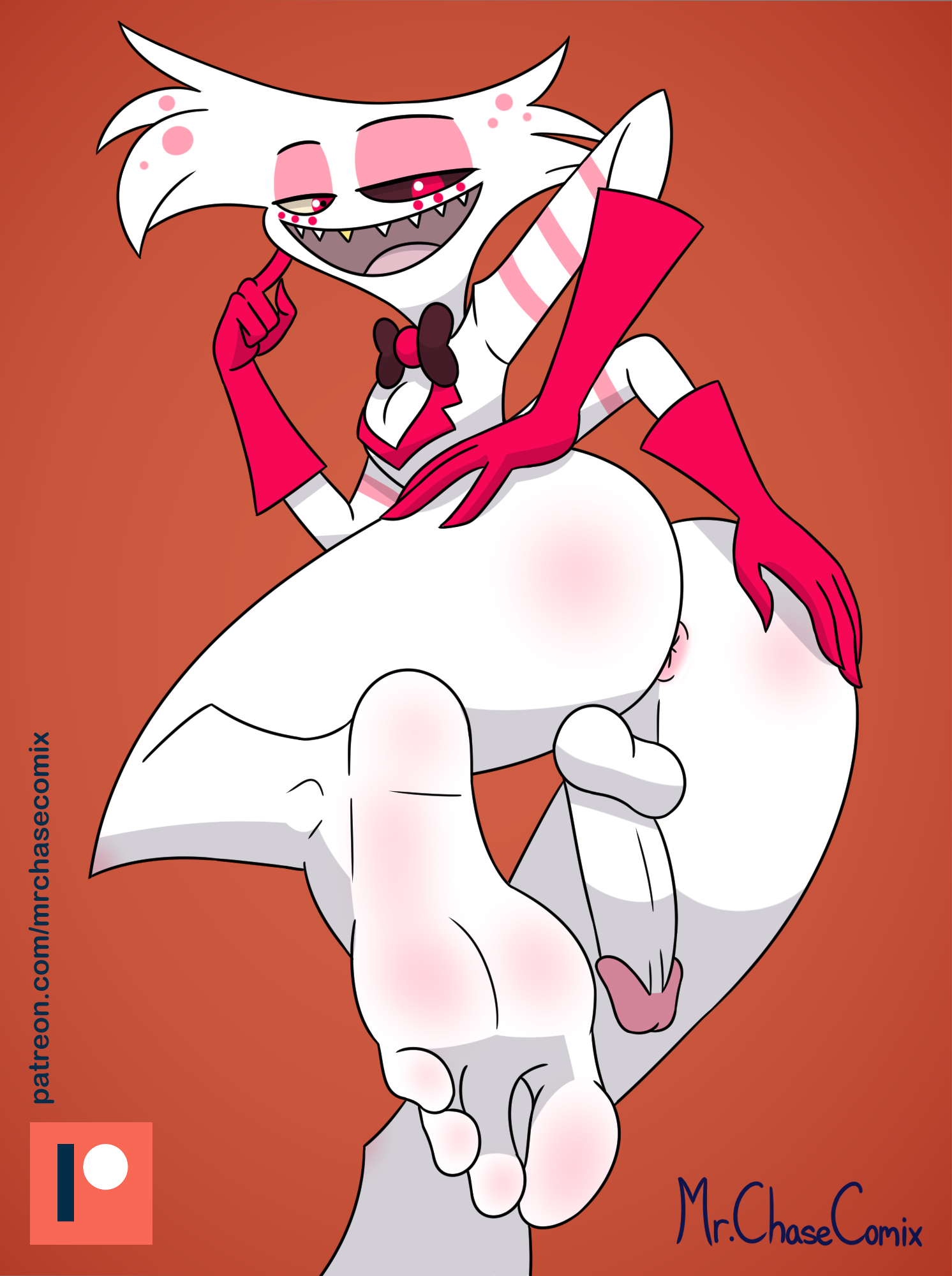 1boy, 4 arms, 4 fingers, angel dust (hazbin hotel), anthro, anthrofied, anus, arachnid, arachnid humanoid, ass, balls, barefoot, big ass, big butt, bottomless, bowtie, bubble ass, bubble butt, clothed, clothing, cock-tail, fangs, feet, femboy, foot focus, gloves, hazbin hotel, huge ass, huge butt, humanoid, humanoid feet, humanoid hands, looking back, male, male focus, male only, monster, monster boy, mr. chase comix, multi arm, multi limb, open mouth, open smile, patreon, penis, sharp teeth, smile, soles, solo, solo male, spider, spider humanoid, spindlehorse toons, straight hair, testicles, thick thighs, toes, uncensored, vivienne medrano, vivziepop, wide hips