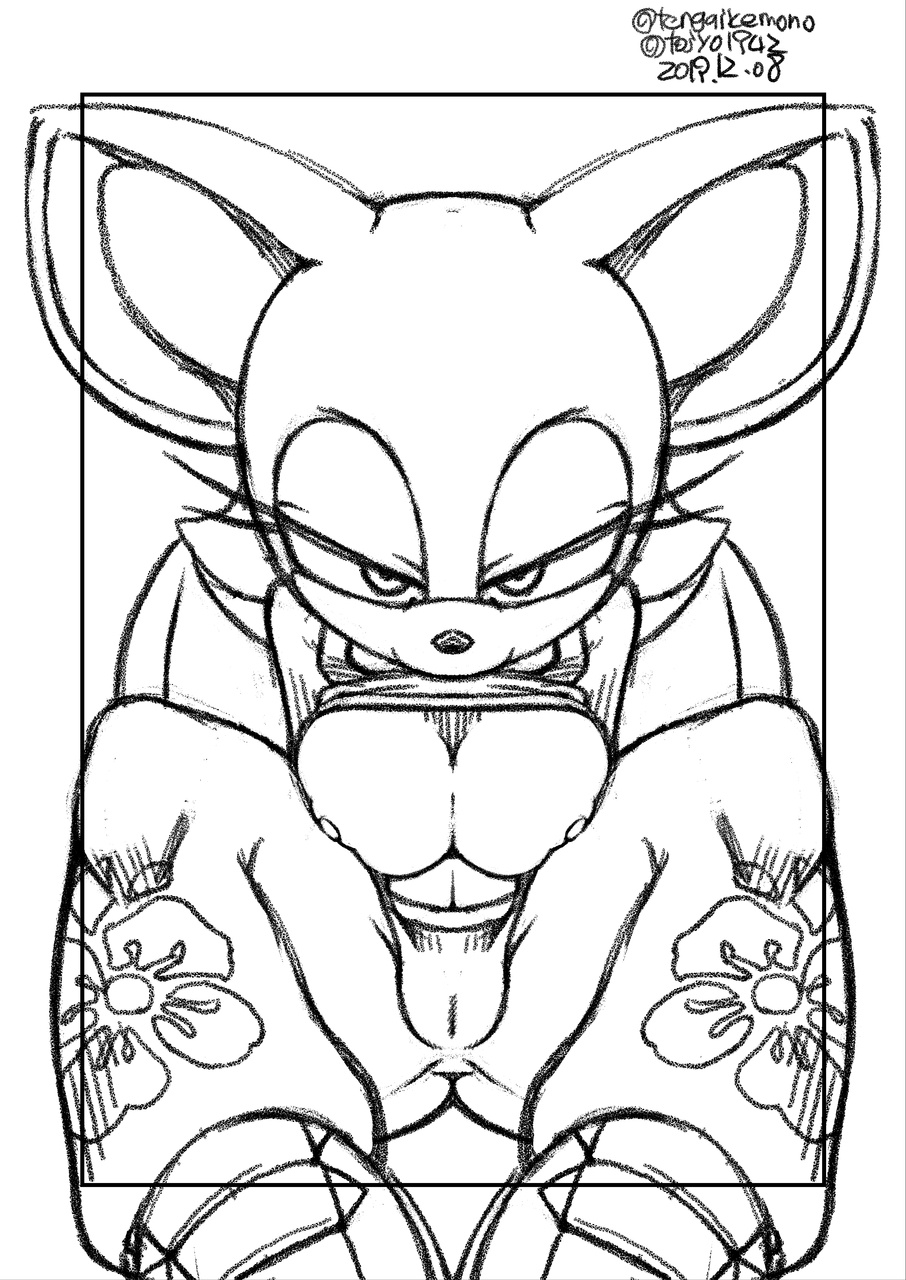 bat big_breasts breasts female female_only nipples pussy rouge_the_bat sonic_(series) sonic_the_hedgehog_(series) tojyo