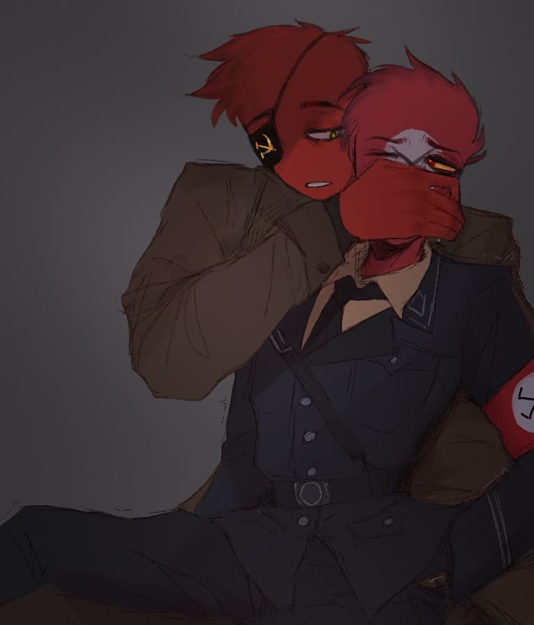 countryhumans, gay, male, nazi germany (countryhumans), soviet union (countryhumans), tagme, yaoi