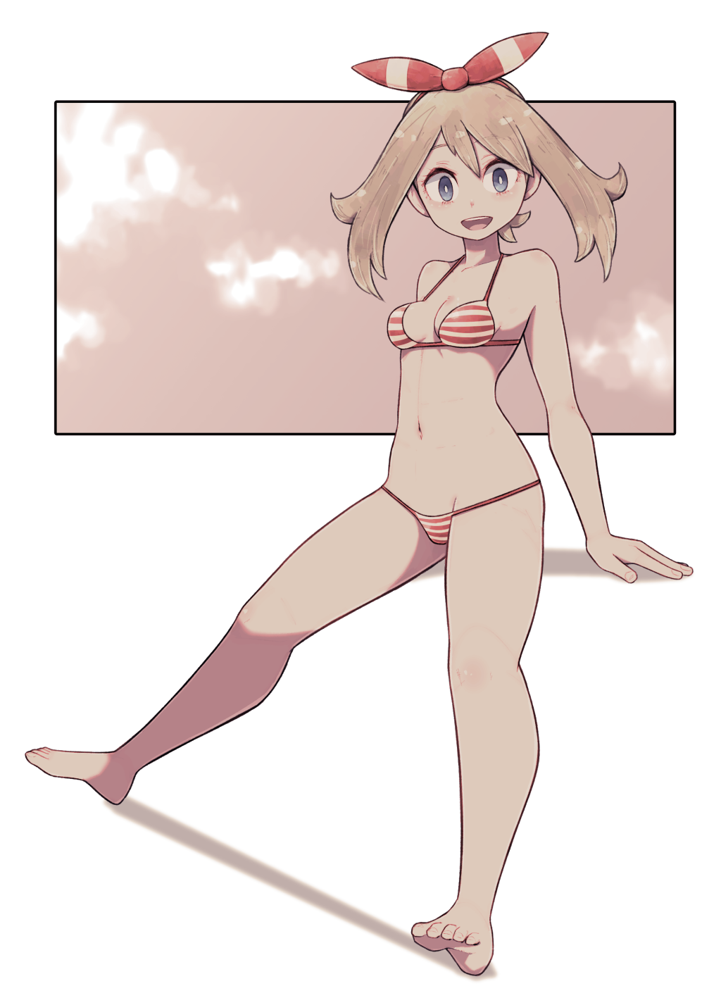 1girls, alternate outfit, bikini, female, female only, human, human only, lamb-oic029, looking at viewer, may (pokemon oras), may (pokemon), pokemon, pokemon oras, solo