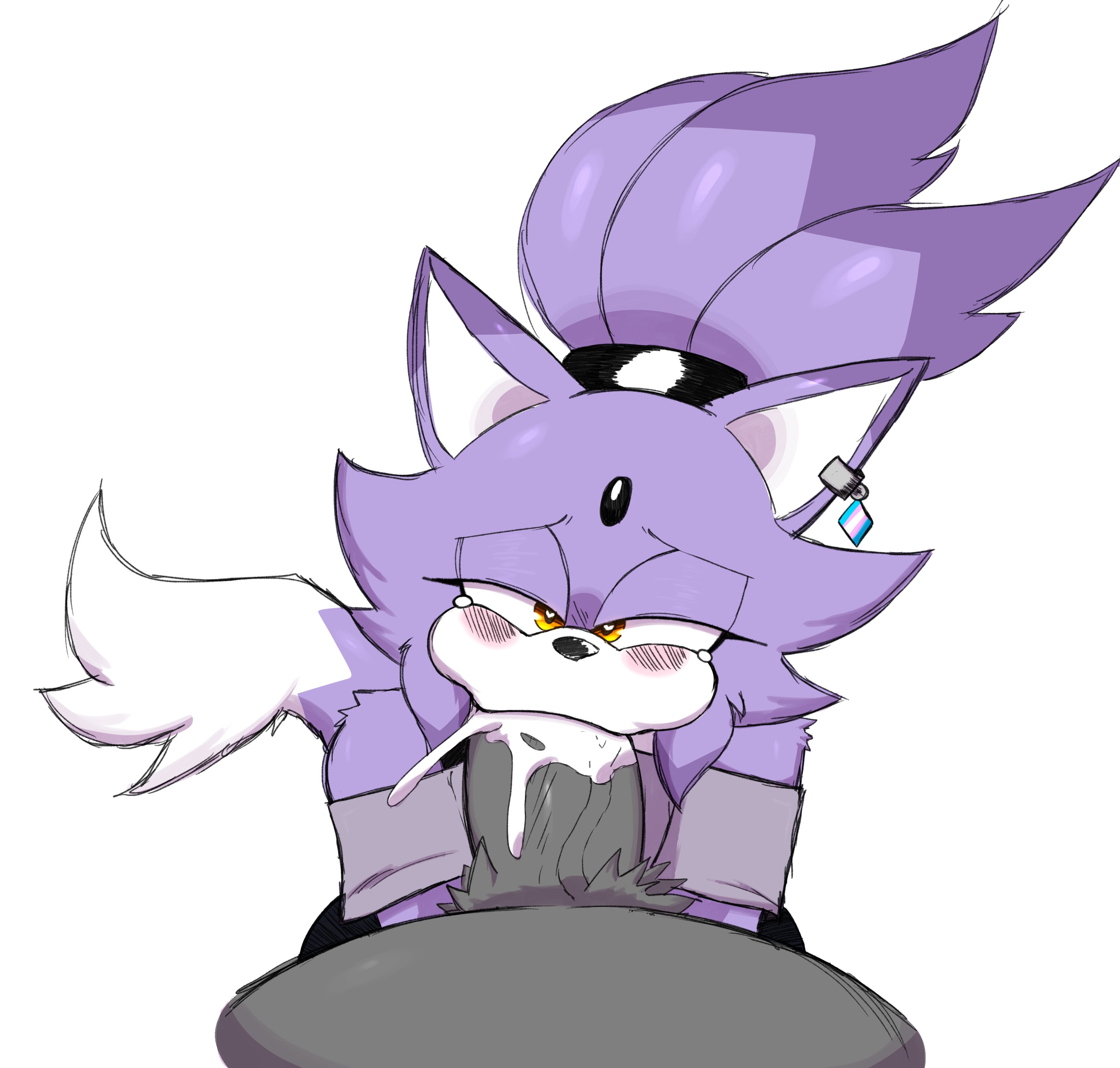 big penis, blaze the cat, blaze the cat (om), blowjob, cum in mouth, feladrine, goth, goth blaze, goth girl, huge cock, outcome memories, penis, sega, sonic (series), trans woman, transfem