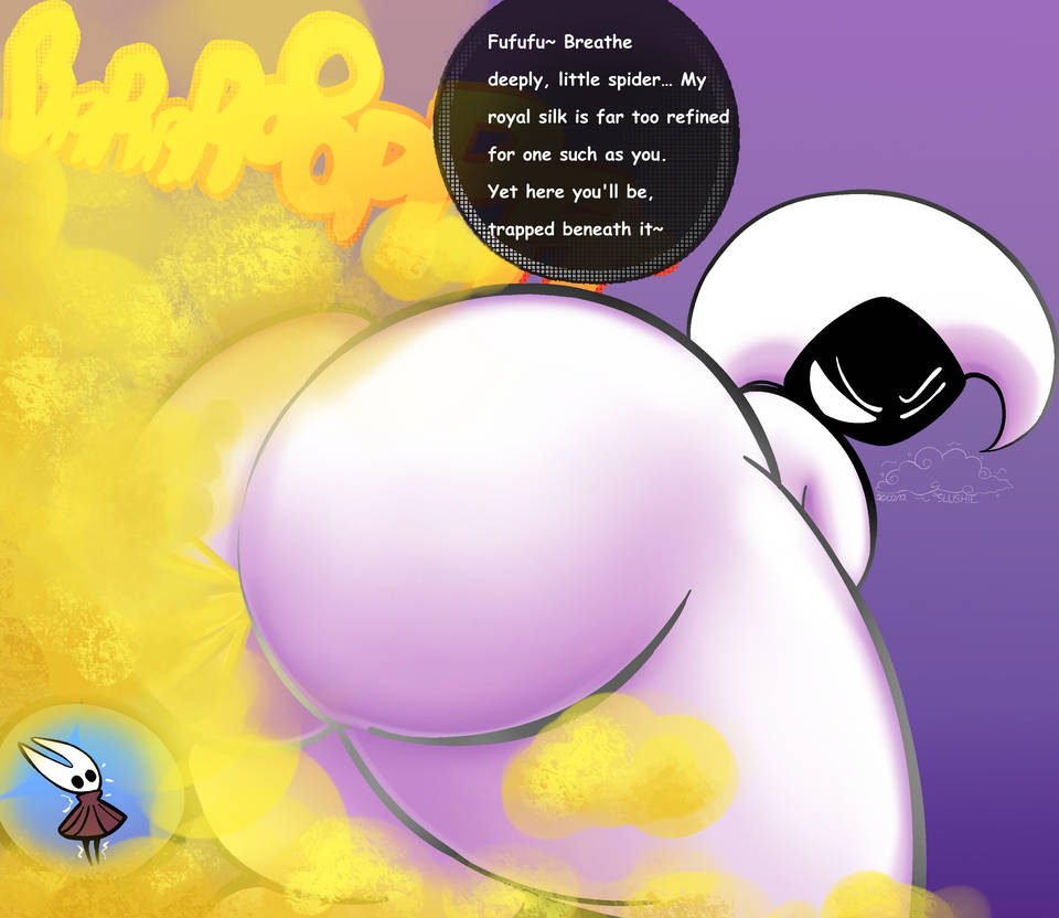 2d, 2girls, ass, ass bigger than head, ass focus, big ass, big butt, butt focus, fart, fart cloud, fart fetish, farting, farting on another, farting on female, farts, female/female, femdom, femsub, hollow knight, hollow knight (franchise), hollow knight: silksong, hornet (hollow knight), huge ass, huge butt, hyper, hyper ass, lace (hollow knight: silksong), lace (hollow knight), looking back, one eye closed, slushie44, smaller female, yellow fart, yellow fart cloud, yellow gas, yellow gas cloud