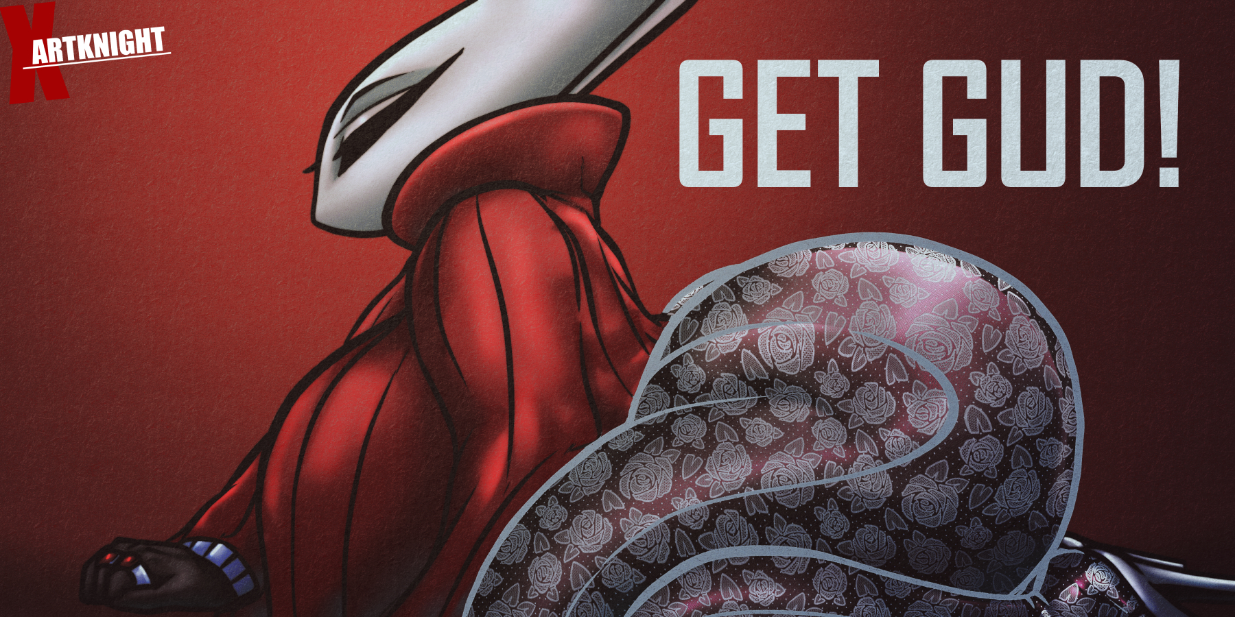 1girls, all fours, anthro, ass, big ass, big breasts, black body, breasts, bubble butt, busty, caption, clothing, fat ass, female, female only, hollow knight, hollow knight: silksong, hornet (hollow knight), huge ass, huge breasts, insect girl, kneeling, large ass, large breasts, lingerie, looking at viewer, mask, on knees, pantyhose, solo, sweater, text, thick ass, xartknight