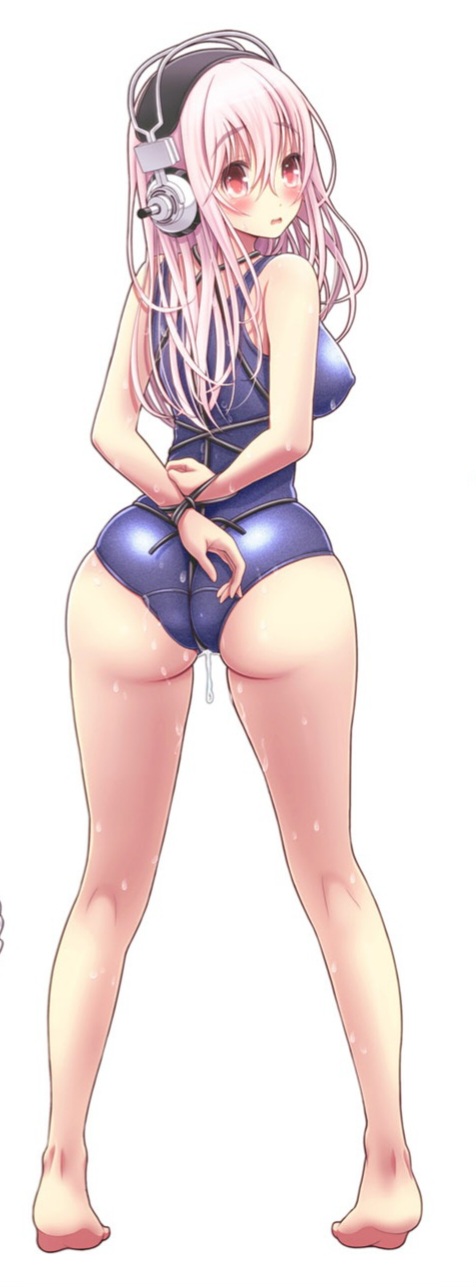 1girls, female, female focus, female only, head phones, headphones, large breasts, long hair, pink hair, red eyes, super sonico, tagme, tsuji santa