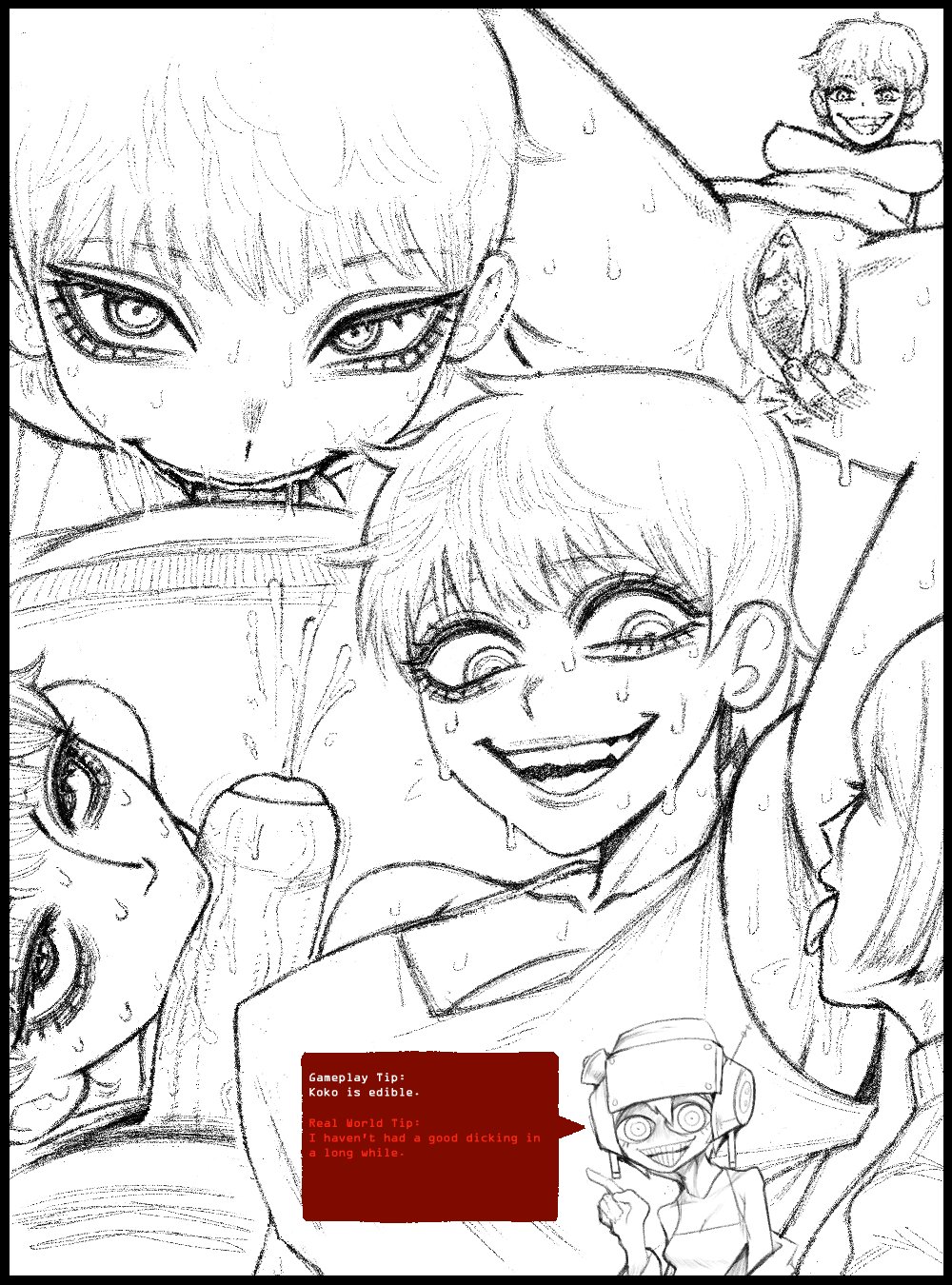 1boy, 1boy1girl, 1girls, armpit fetish, armpits, blowjob, breasts, breasts out, c'venash vishneri, gritty hotdog (artist), licking armpit, psychopomp (fading club), queen of venus (psychopomp), spread pussy, venus (psychopomp)