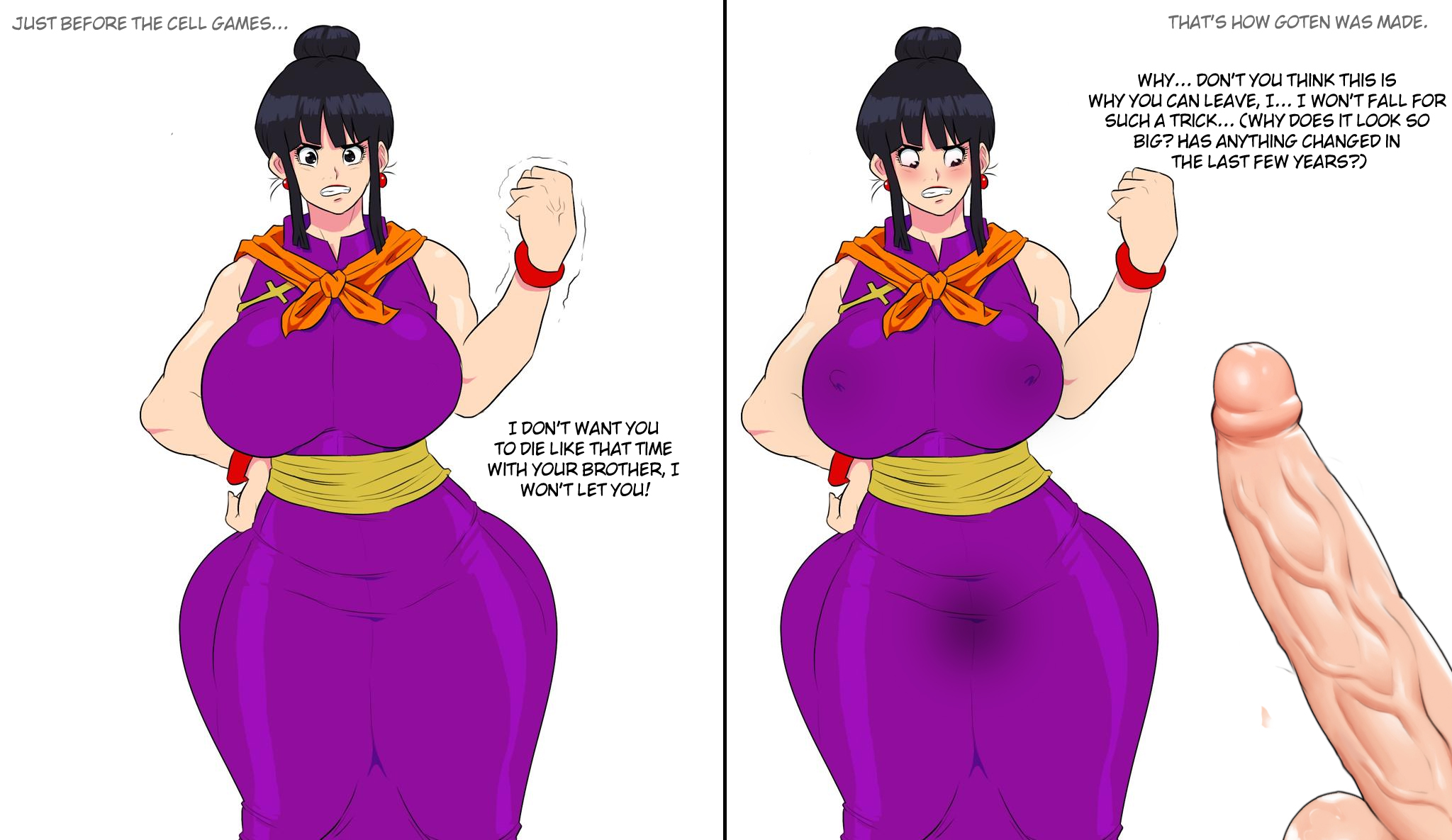 ass, balls, big ass, big balls, big breasts, big nipples, big penis, black hair, breasts, chichi, dragon ball, dragon ball z, edit, female, gigantic ass, goku, huge ass, huge balls, huge breasts, huge cock, hyper, imminent sex, implied sex, jay-marvel, male, milf, nipples, penis, sexually suggestive, shounen jump, son goku, veiny penis